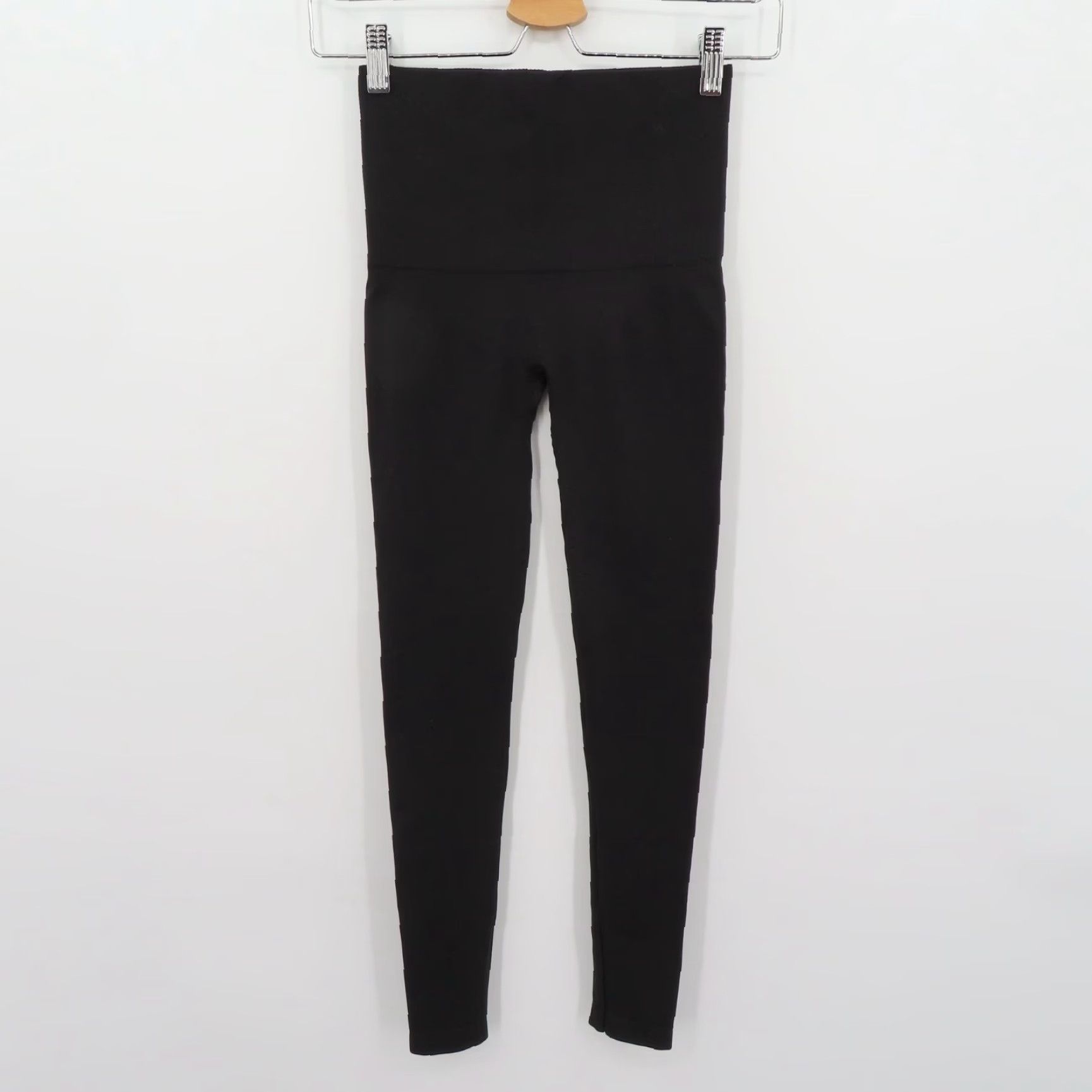 Spanx VINTAGE Assets Spanx Women Small Solid Black High Waist Leggings Pull On Casual Pants Size 28" / US 6 / IT 42 - 3 Thumbnail