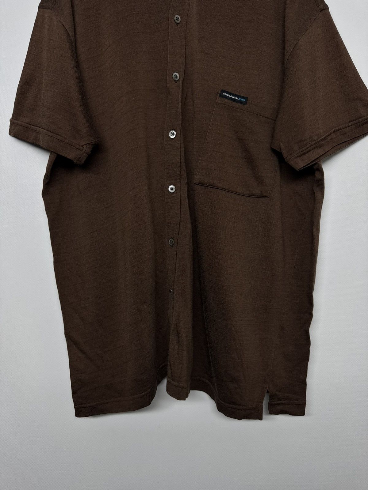Saint Laurent Paris Vintage Saint Laurent Brown Luxury Shirt Size US L / EU 52-54 / 3 - 7 Thumbnail