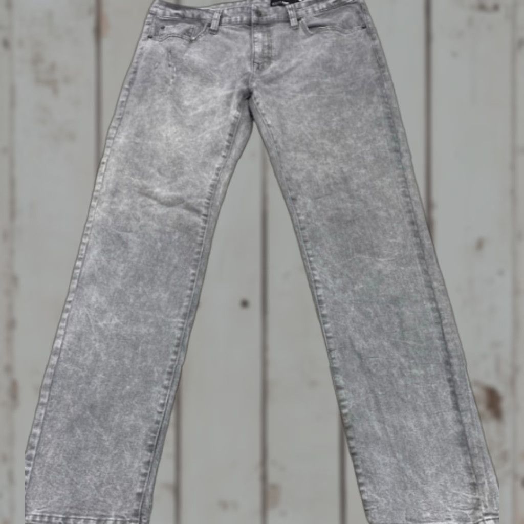 Nomad WXYZ Nomad Jeans Men's 34x32 Gray Denim Slim Fit Straight Leg Distressed Stretch Jeans Mens 34 Gray 5-Pocket Design 90s Style Mens Size US 34 / EU 50 - 1 Thumbnail