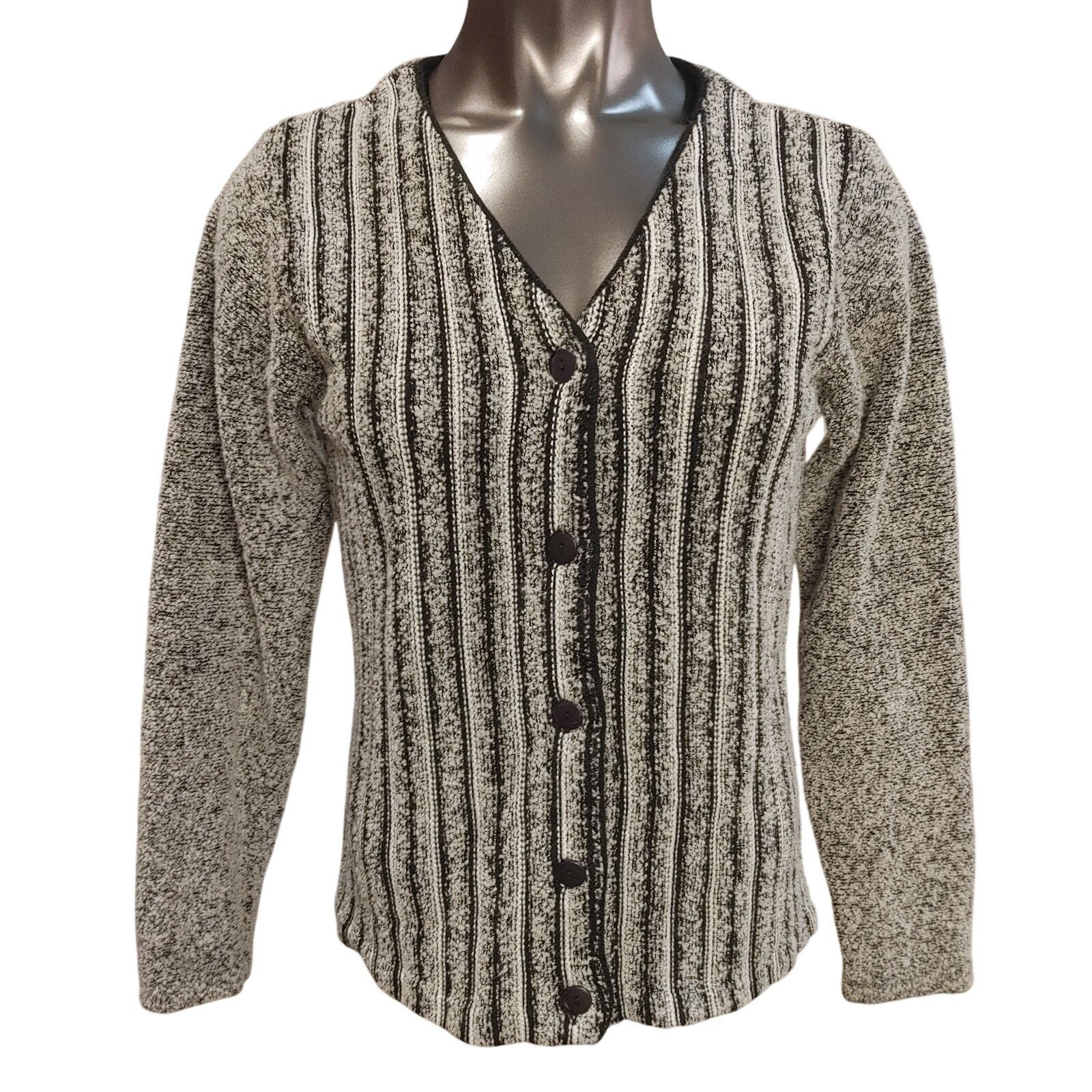 Other Reflections Spiegel Women's S Gray/Black Knit Cardigan Size S / US 4 / IT 40 - 1 Thumbnail