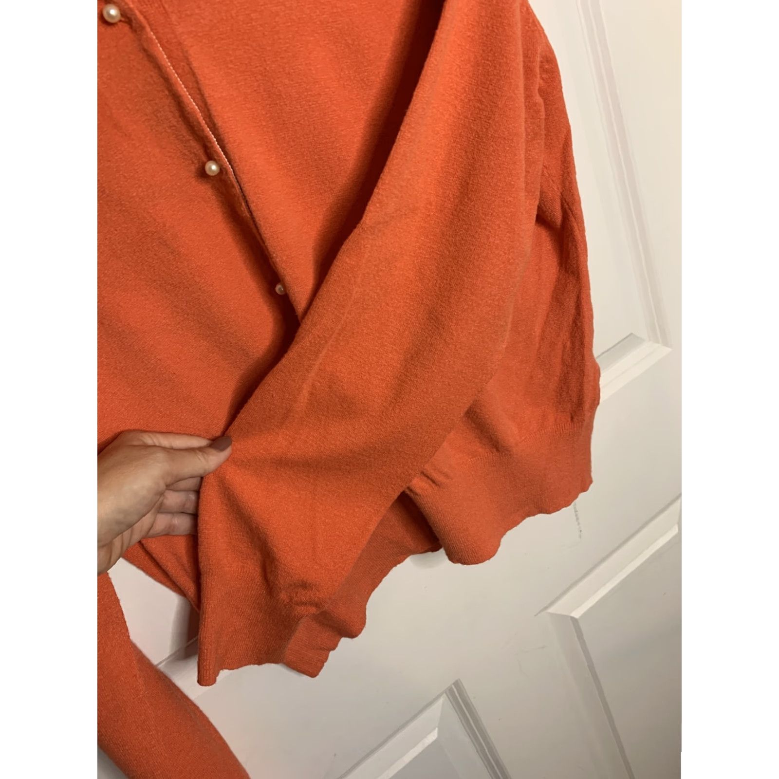 Tommy Hilfiger VINTAGE Tommy Hilfiger Golf Womens Cardigan Orange Long Sleeve L Pearl Button Mens? Girls? Wait. Size L / US 10 / IT 46 - 7 Thumbnail