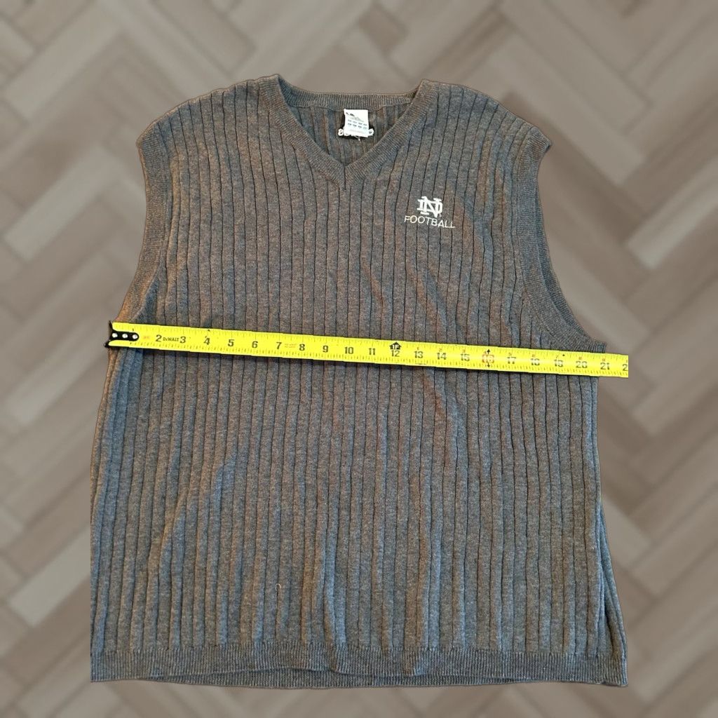 Adidas VINTAGE adidas Notre Dame Vest Knit Mens Logo Pullover Gray Cotton V Neck sz XL Size US L / EU 52-54 / 3 - 1 Thumbnail