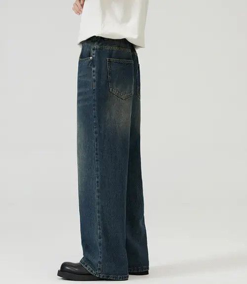 Japanese Brand × Jean Washed distressed straight loose baggy jeans Size US 32 / EU 48 - 2 Thumbnail