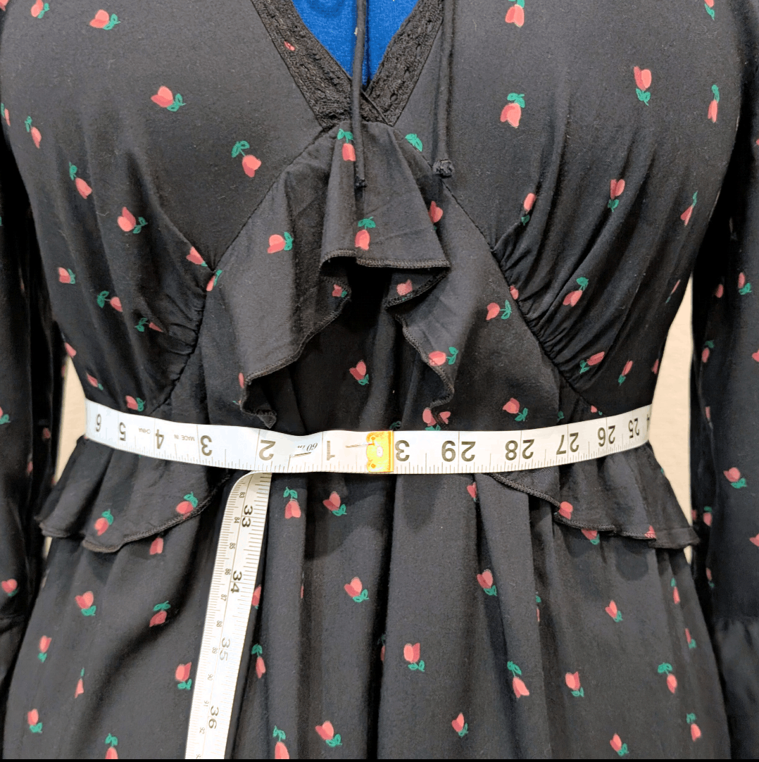 Loft Loft Navy Floral Ruffle Midi Prairie Dress Size S Size S / US 4 / IT 40 - 9 Thumbnail