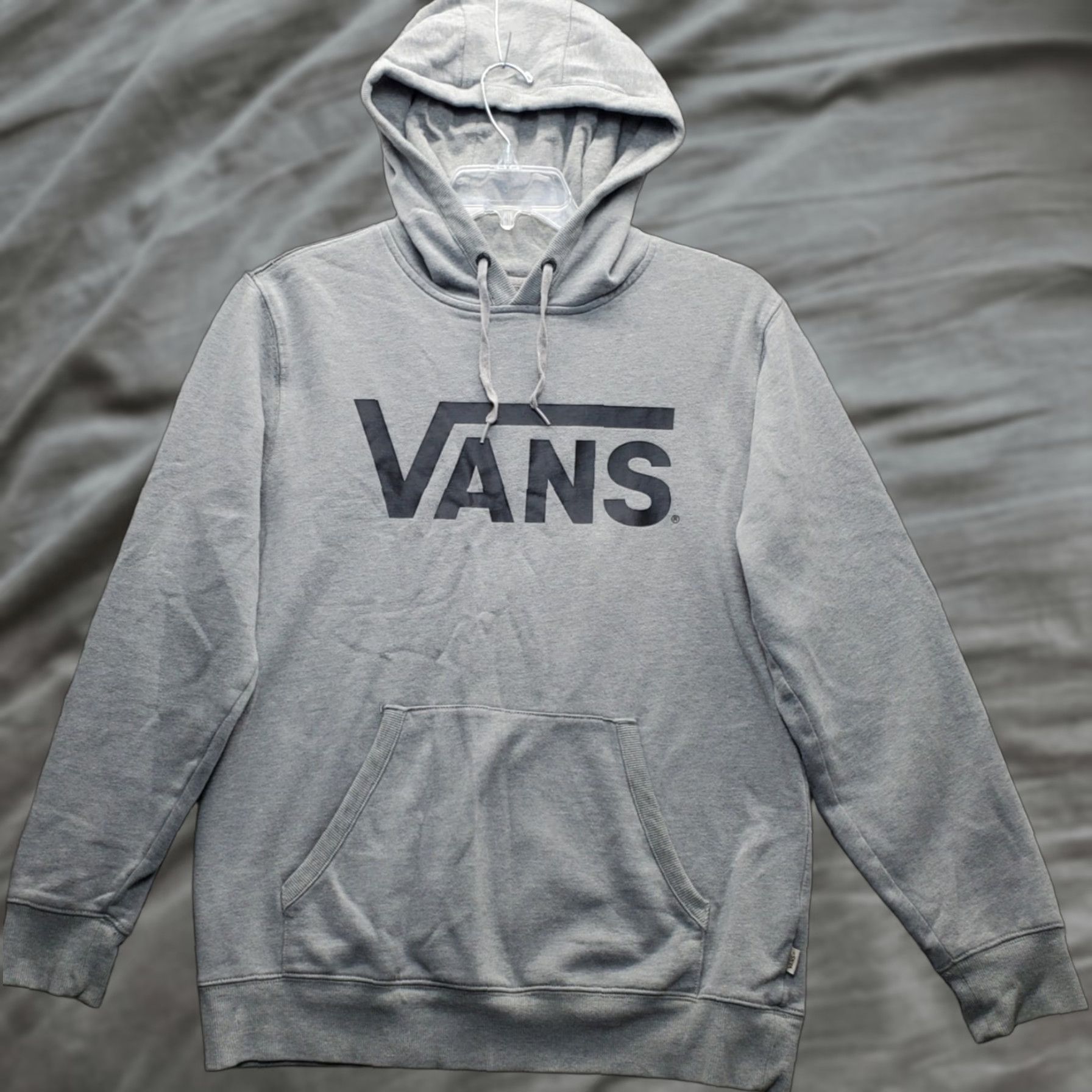 Vans VANS Hoodie Mens Small Gray Fleece Lined Kangaroo Pocket Spell Out Logo Pullover Size US S / EU 44-46 / 1 - 1 Thumbnail