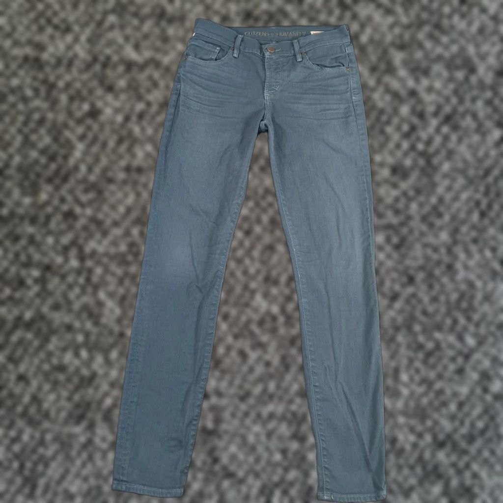 Citizens Of Humanity Vintage Yes Citizens of Humanity Jeans Womens 25 Thompson Skinny Mid-Rise Denim Teal 28x30 Blue Size 42" / US 20 - 1 Thumbnail