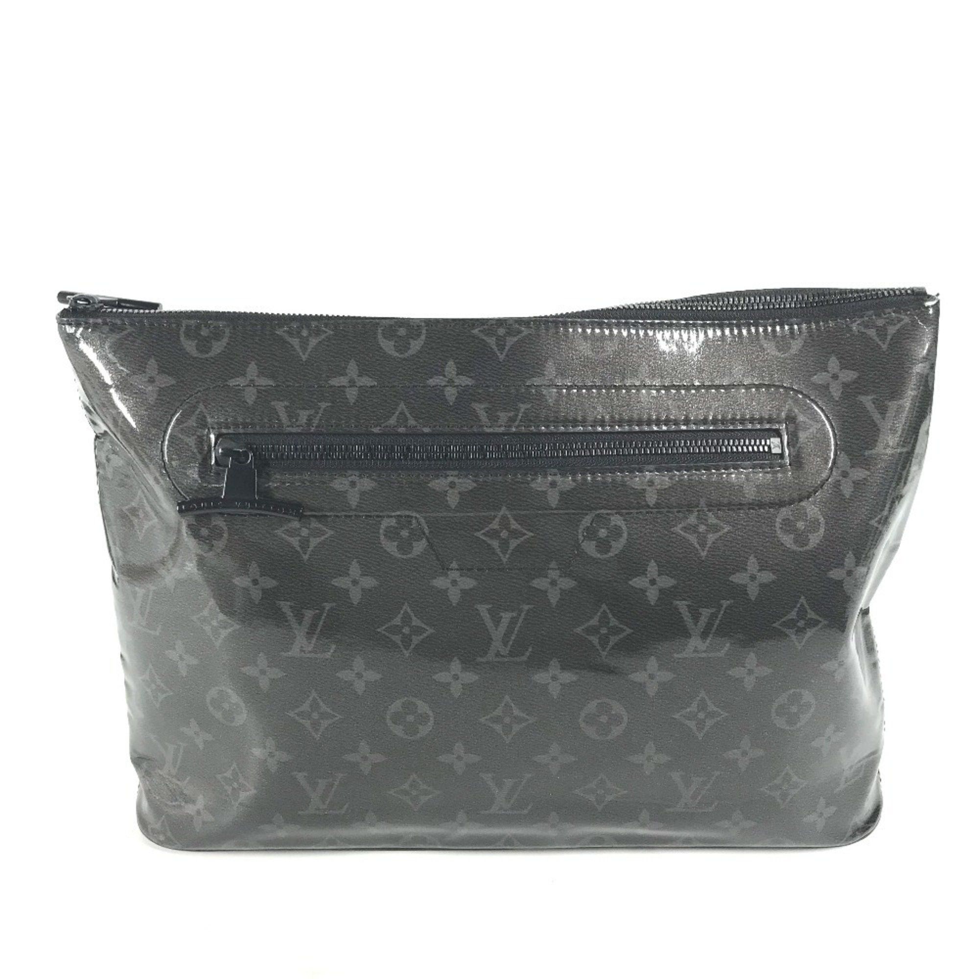 LOUIS VUITTON M63373 Monogram Eclipse Glaze Japan Tokyo Shinjuku Isetan Exclusive Pochette Cosmos Bag Pouch Clutch Vinyl Leather Men's Black