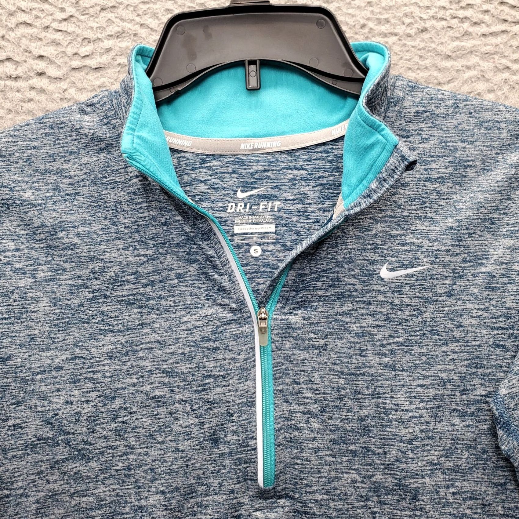 Nike Nike Dri-Fit Activewear Top Women's S Multicolor Heathered 1/4 Zip Thumb Hole Sleeve Shirt Size S / US 4 / IT 40 - 3 Thumbnail