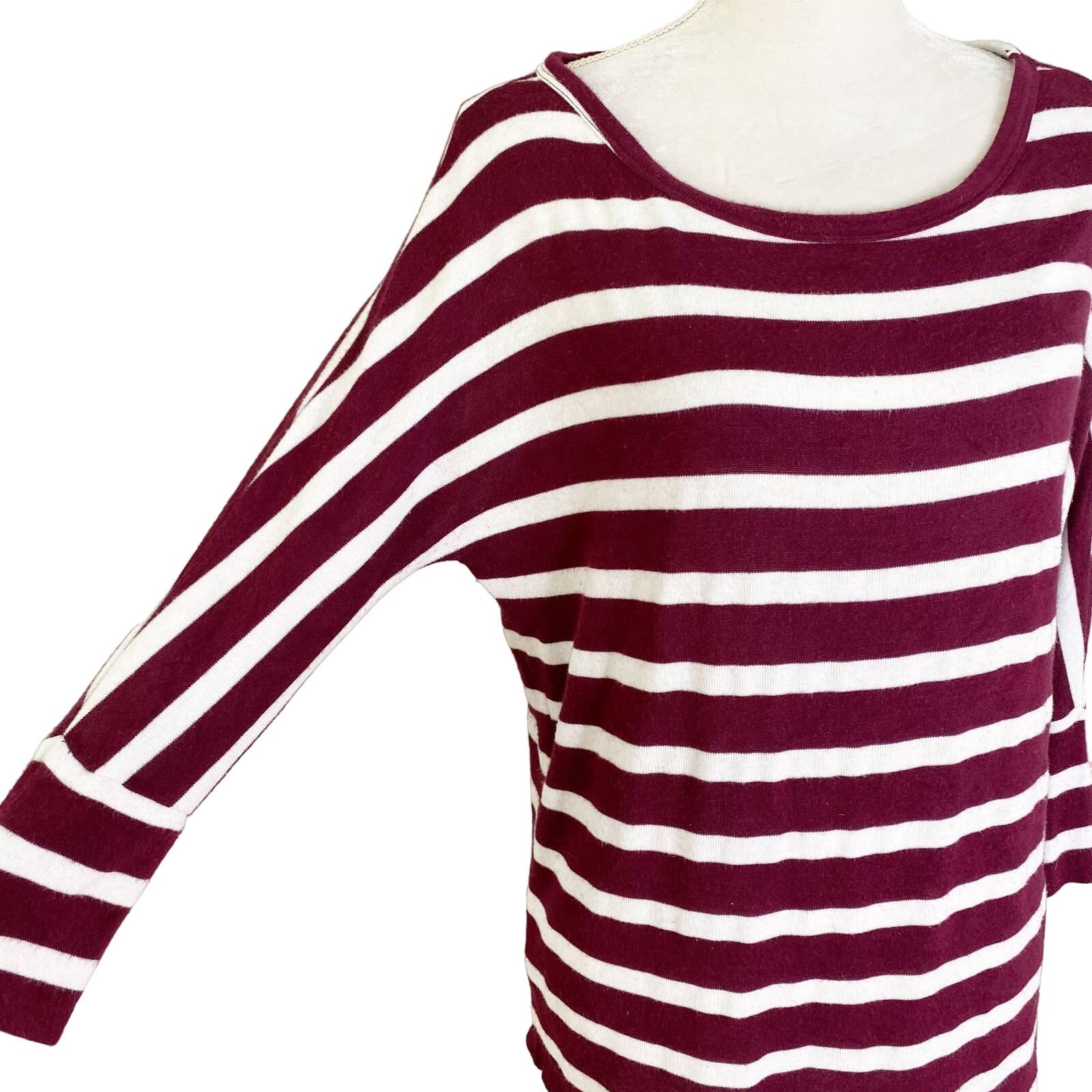 Other Mix by 41Hawthorn Sweater Medium Maroon White Stripes Size M / US 6-8 / IT 42-44 - 5 Thumbnail
