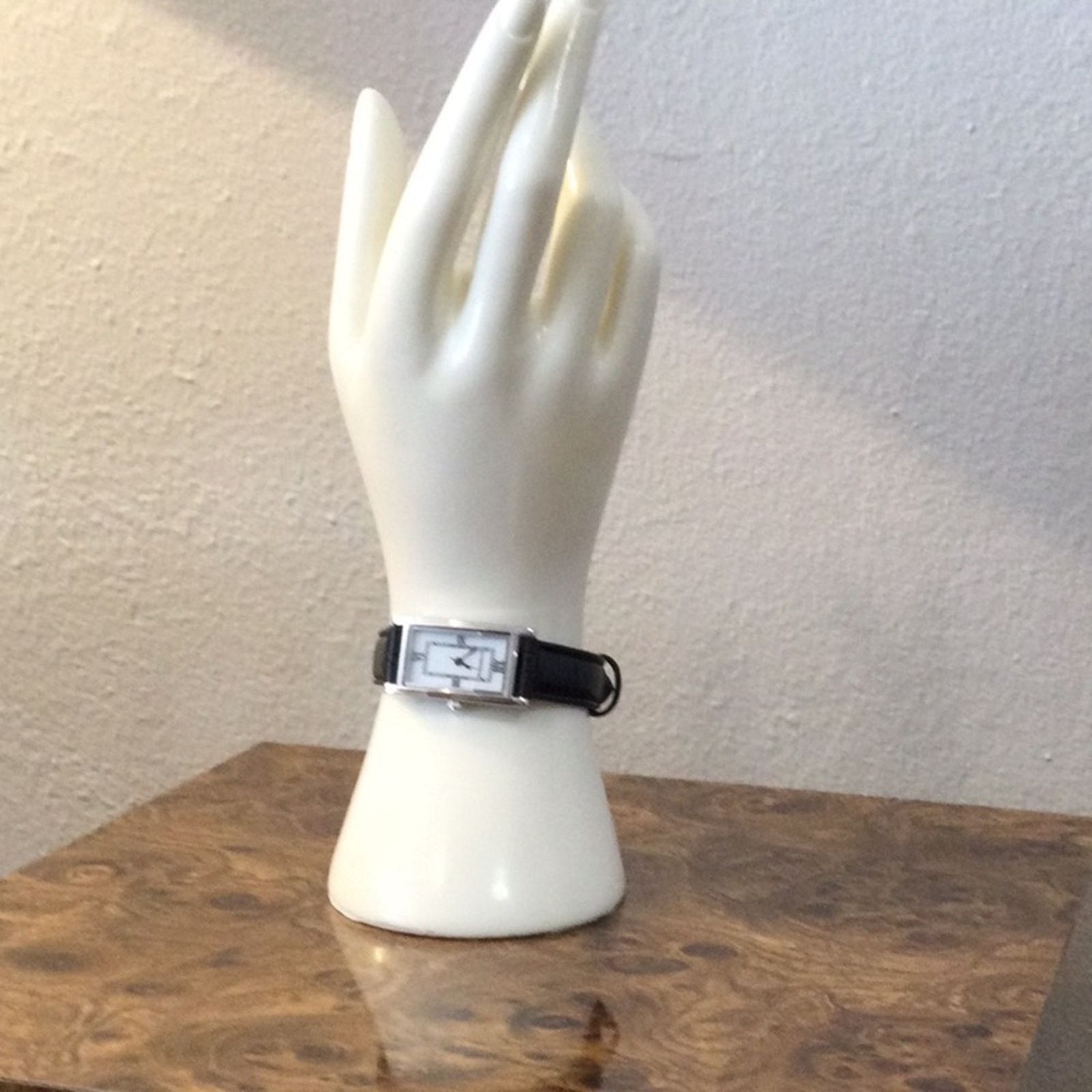 Other Liz Claiborne Watch Silver w/ White Face Black Leather Band Size ONE SIZE - 13 Thumbnail