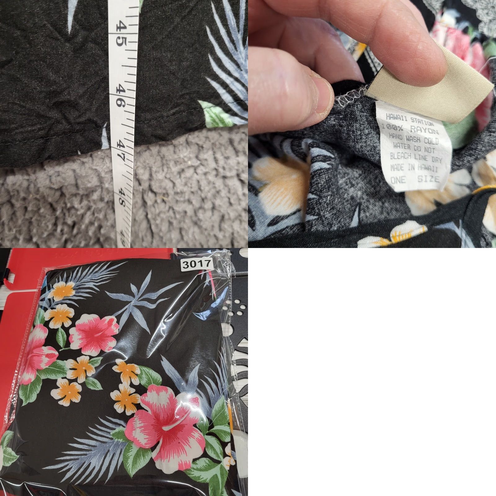 Vintage Hawaii Station Maxi Dress One Size Black Open Back Beach Cover-Up Tropical Print Sleeveless, Floral, Boho, Beach, Vacation Women Men’s? Size ONE SIZE - 9 Thumbnail