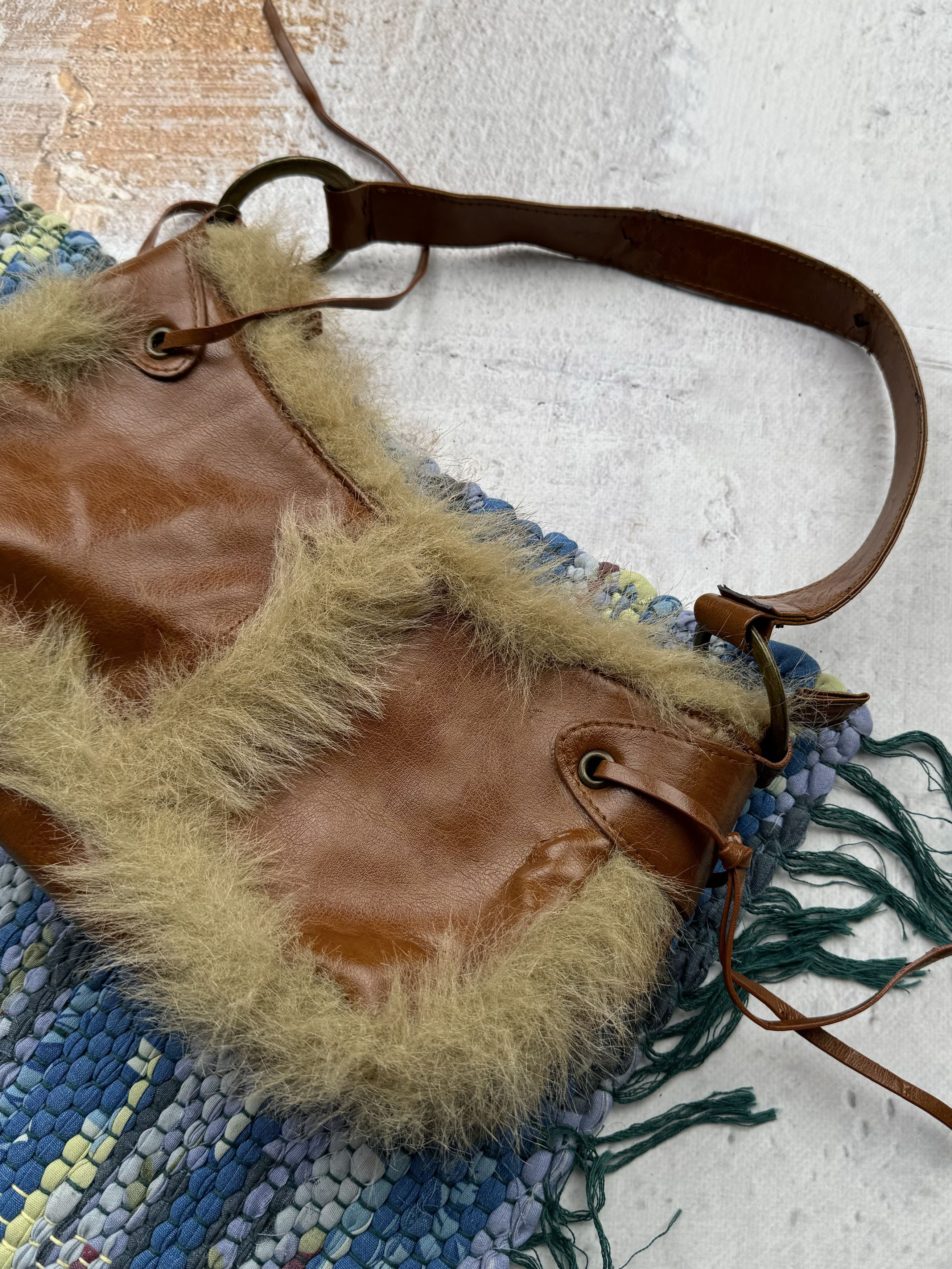 Vintage Vintage Handle Bag With Faux Fur A373D15(389) Size ONE SIZE - 3 Thumbnail
