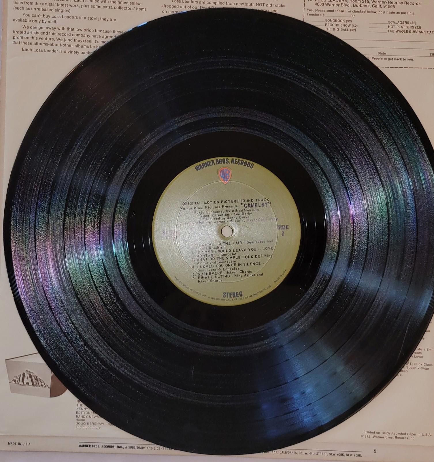 Designer Camelot Motion Picture Soundtrack LP 1967 Vinyl Album VG+ Size ONE SIZE - 4 Thumbnail