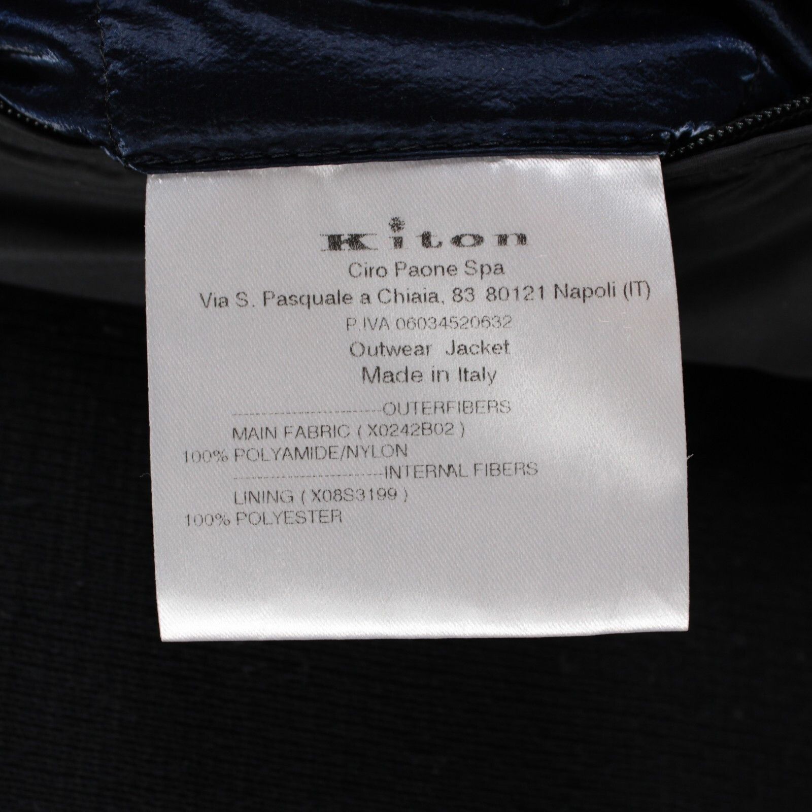Kiton Jacket Size L US In Blue Nylon