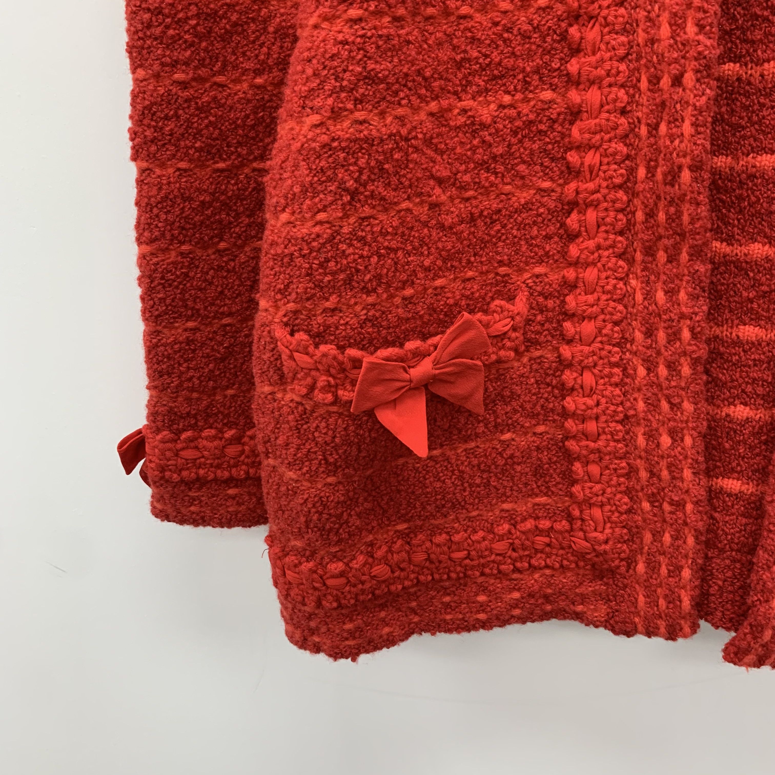 Gucci Gucci Red Bow Wool Knit Cardigan with Belt (XS) Size XS / US 0-2 / IT 36-38 - 5 Thumbnail