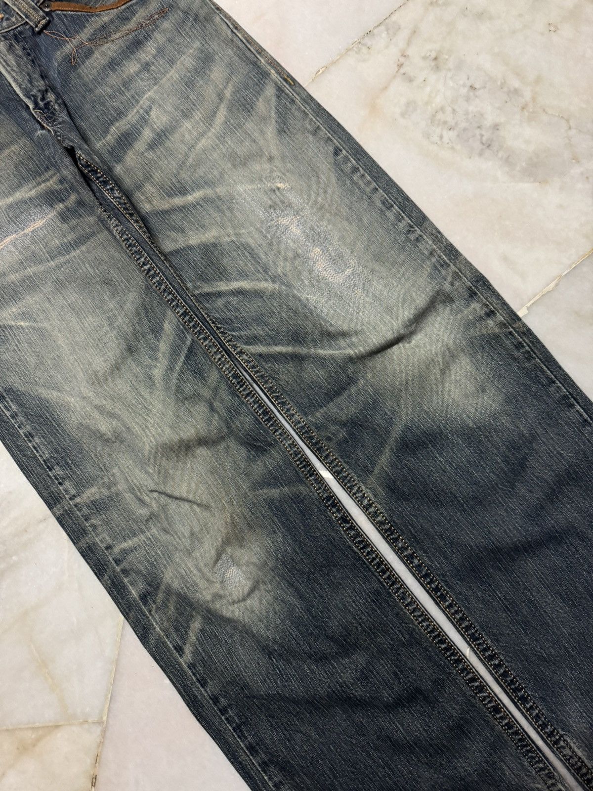 Edwin 💥BAGGY💥INSANE EDWIN EXCLUSIVE VINTAGE REPAIRED MUDWASH JEAN Size US 31 - 8 Thumbnail