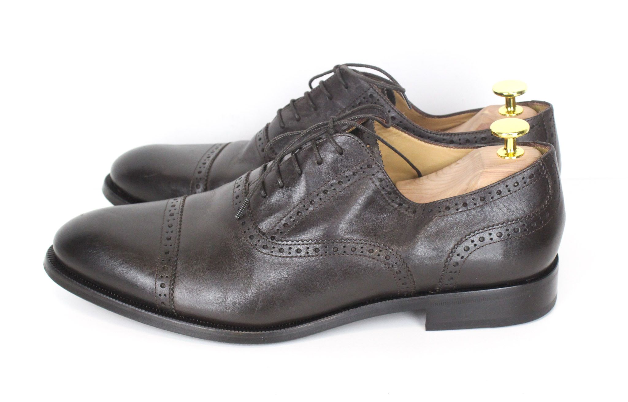 Suitsupply EU43.5 Dark Brown Leather Laced Low-Top 72108 Size US 10.5 / EU 43-44 - 6 Thumbnail