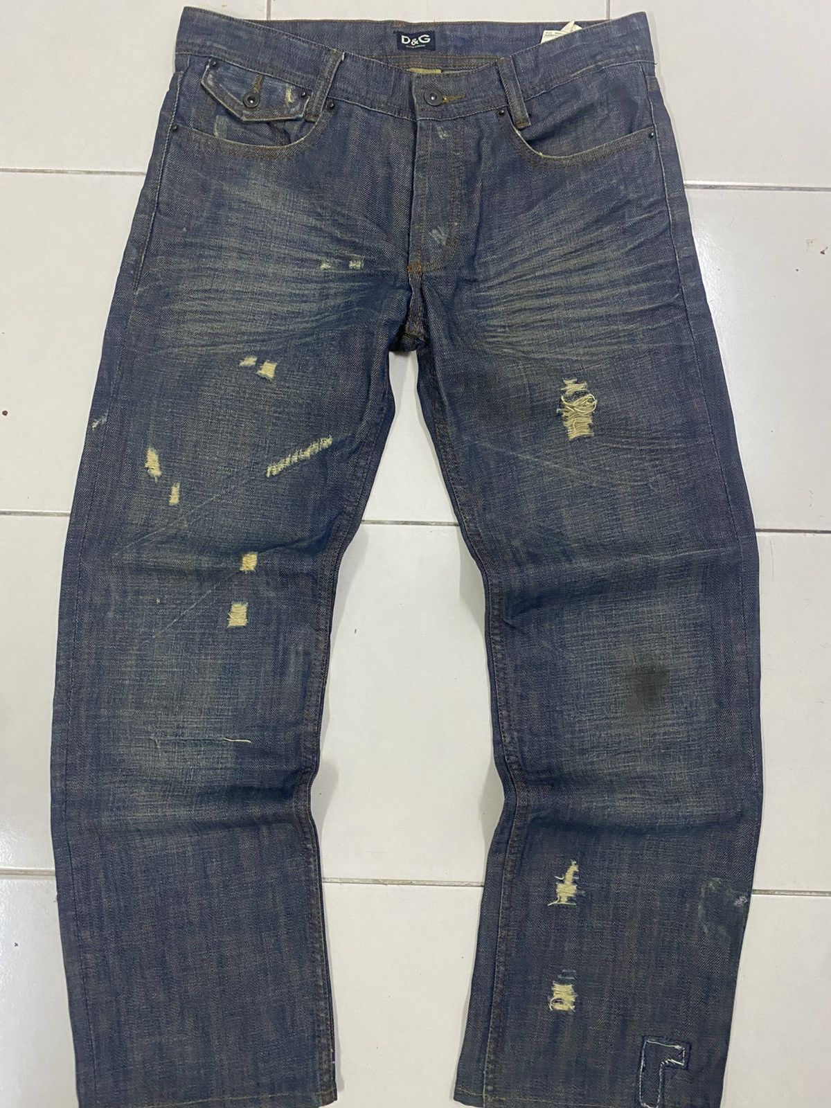 Dolce & Gabbana D&G Dolce & Gabbana Archive "POWER" Distressed Denim Jeans Size US 32 / EU 48 - 5 Thumbnail