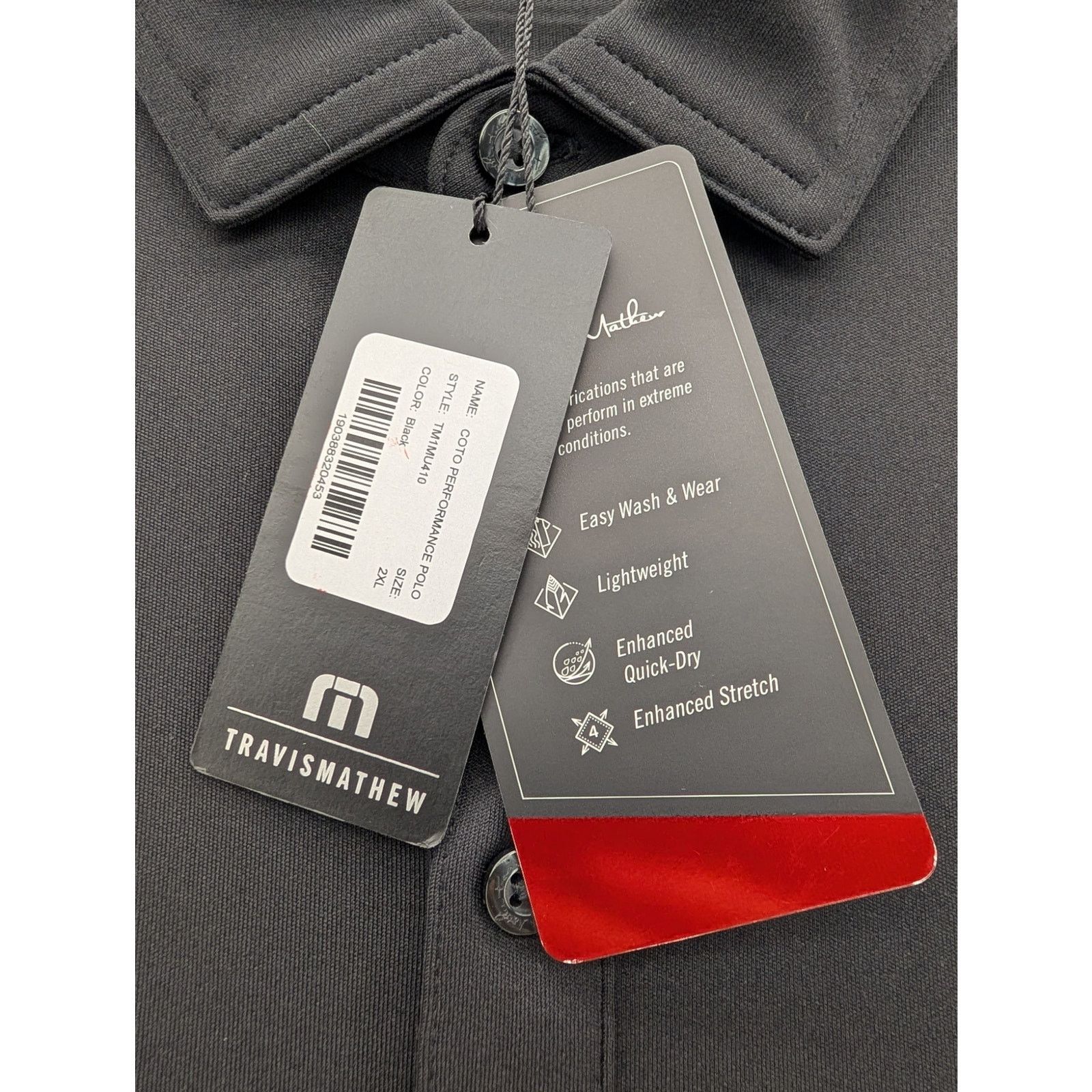 TravisMathew NWT TravisMathew Men's Coto Performance Polo in Black 2XL Size US S / EU 44-46 / 1 - 4 Thumbnail