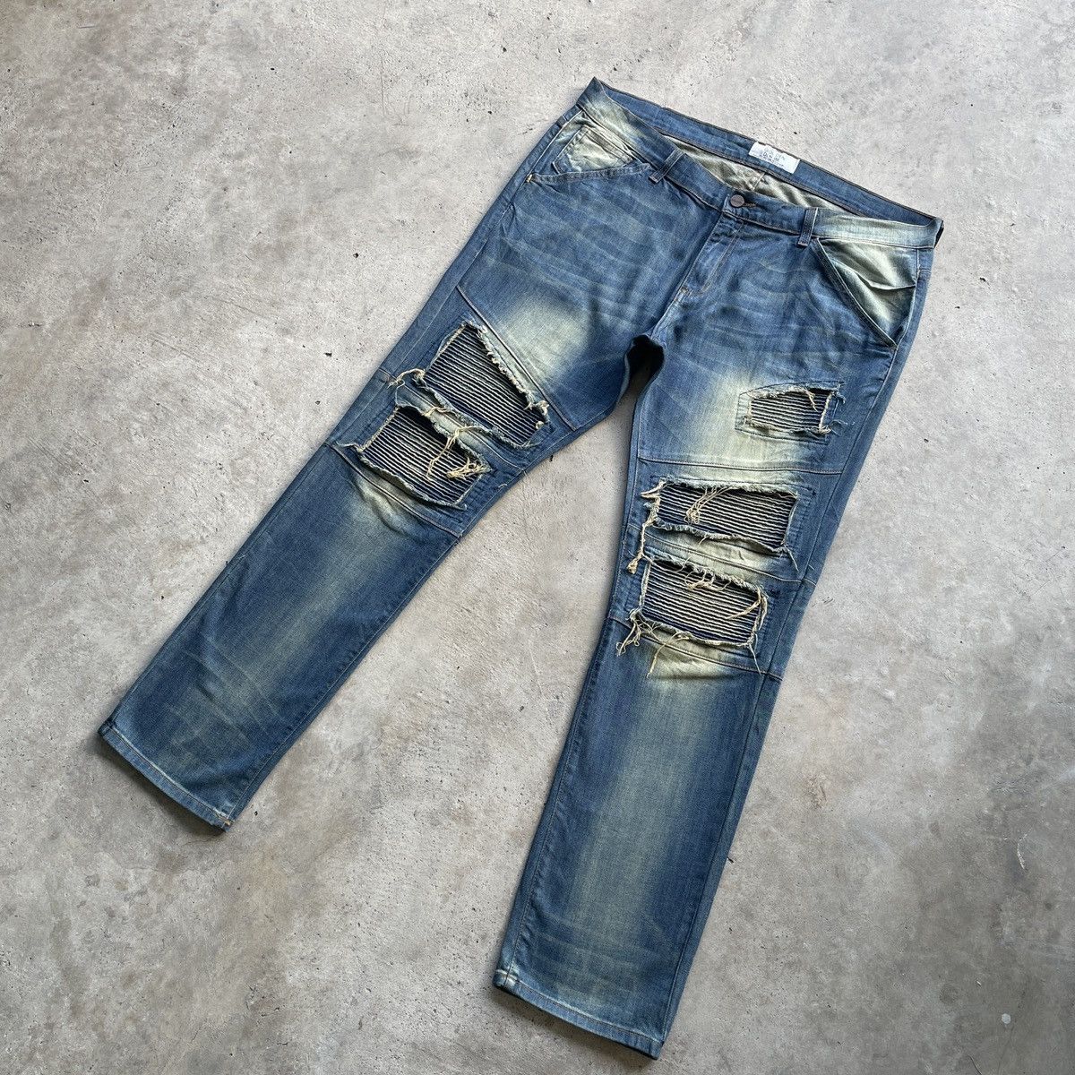 Beauty Beast × Jean W42💥 Vintage Golden Denim USA Double Knee Rusty Jeans Pants Size US 42 / EU 58 - 2 Thumbnail