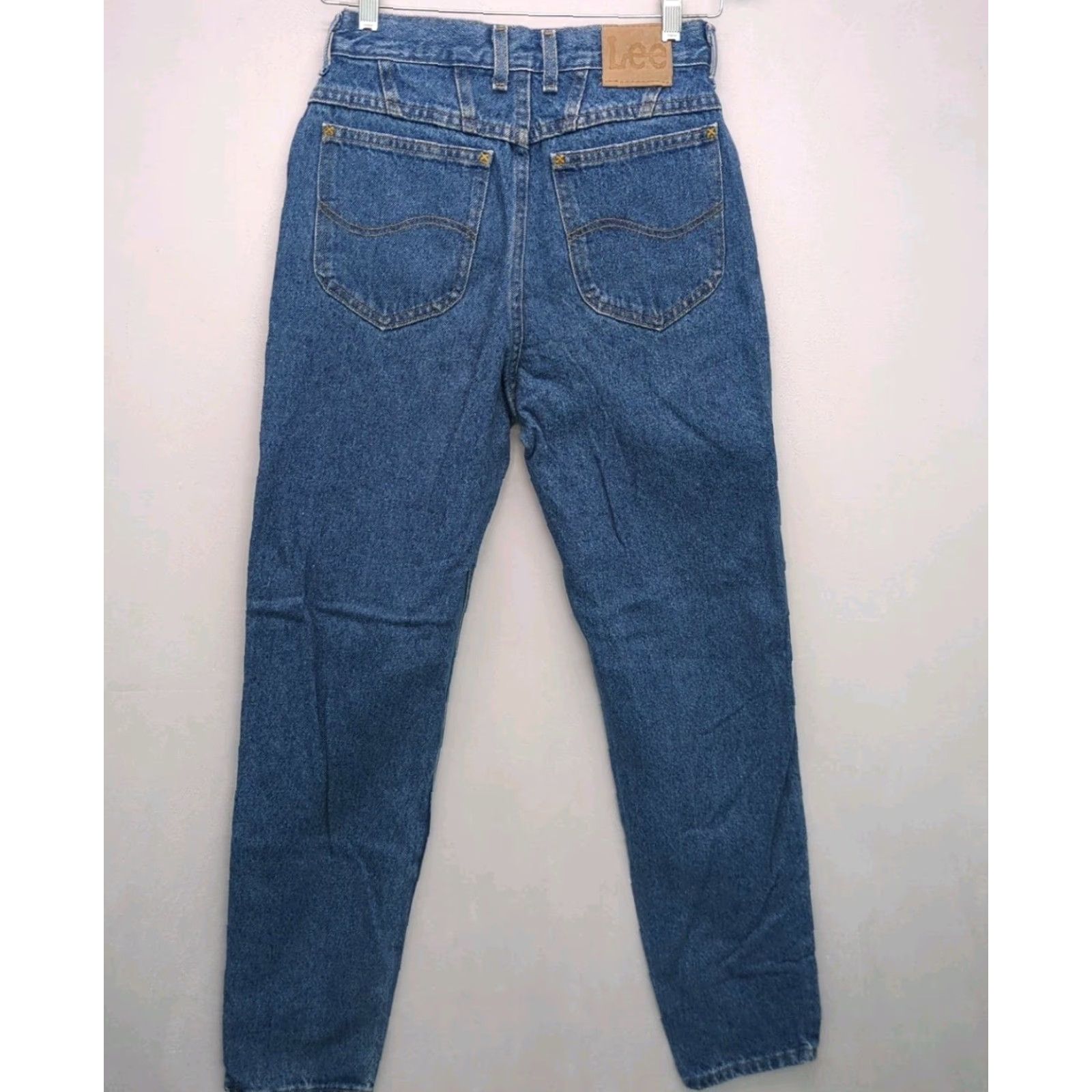 Lee VINTAGE Lee Riders Jeans Denim Tapered Leg Women 8 Medium Wash Blue 100% Cotton High Rise Retro Logo 5-Pocket Womens Jeans Size 24" / US 00 / IT 34 - 2 Thumbnail