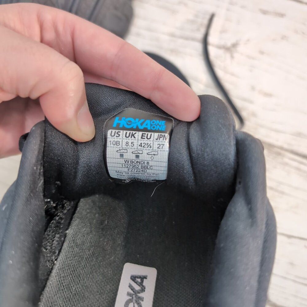 Other HOKA One One Bondi 8 Running Shoes Black Mesh Cushioned – W Size US 10 / EU 43 - 6 Thumbnail