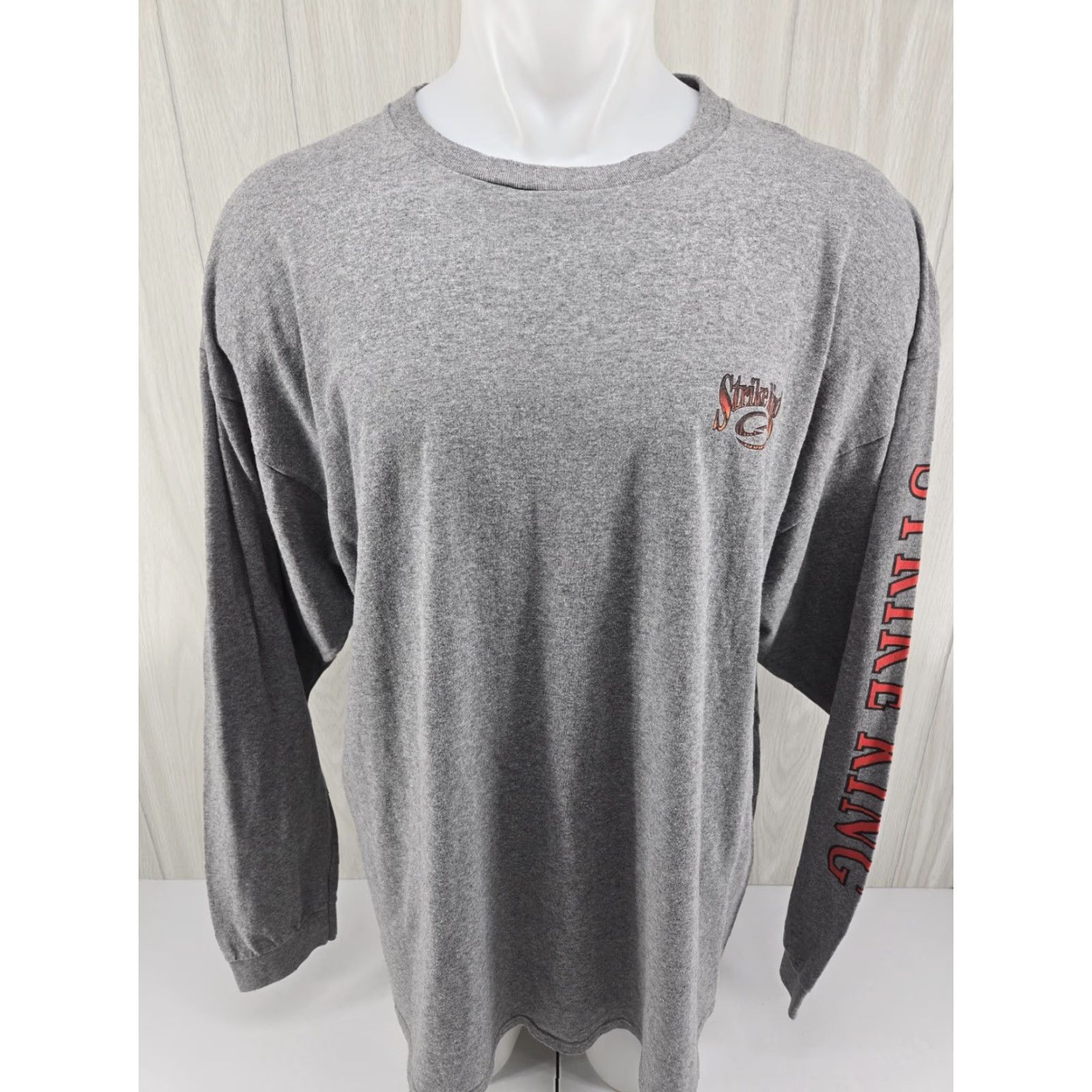 Vintage Strike King Lure Company Gray Long Sleeve Shirt 3XL Mens T-Shirt Cotton Crew Neck Size US XXL / EU 58 / 5 - 3 Thumbnail