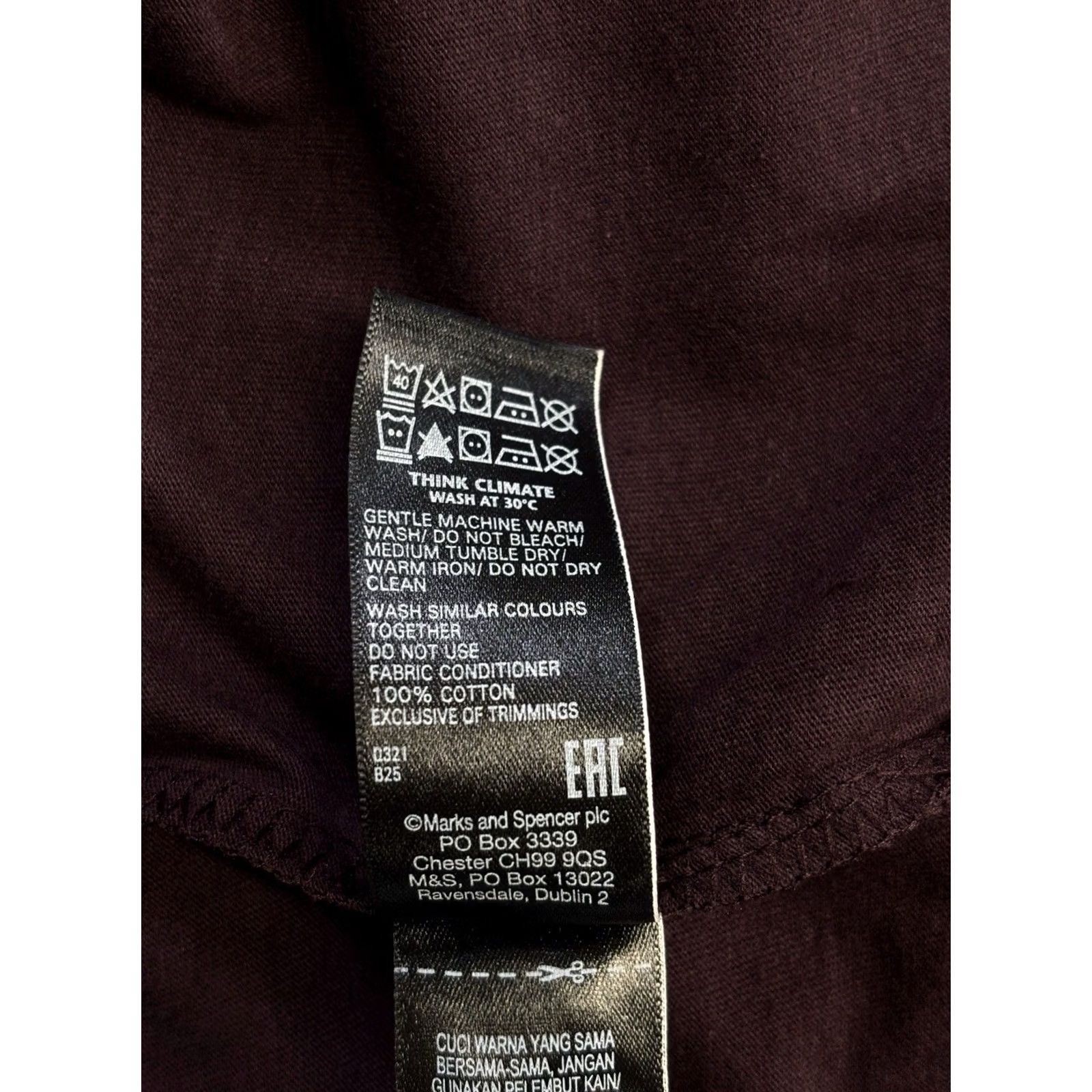 Marks & Spencer M&S T Shirt 2XL Regular Fit Mens Dark Burgundy New With Defects XXL 47-49in Size US XXL / EU 58 / 5 - 8 Thumbnail