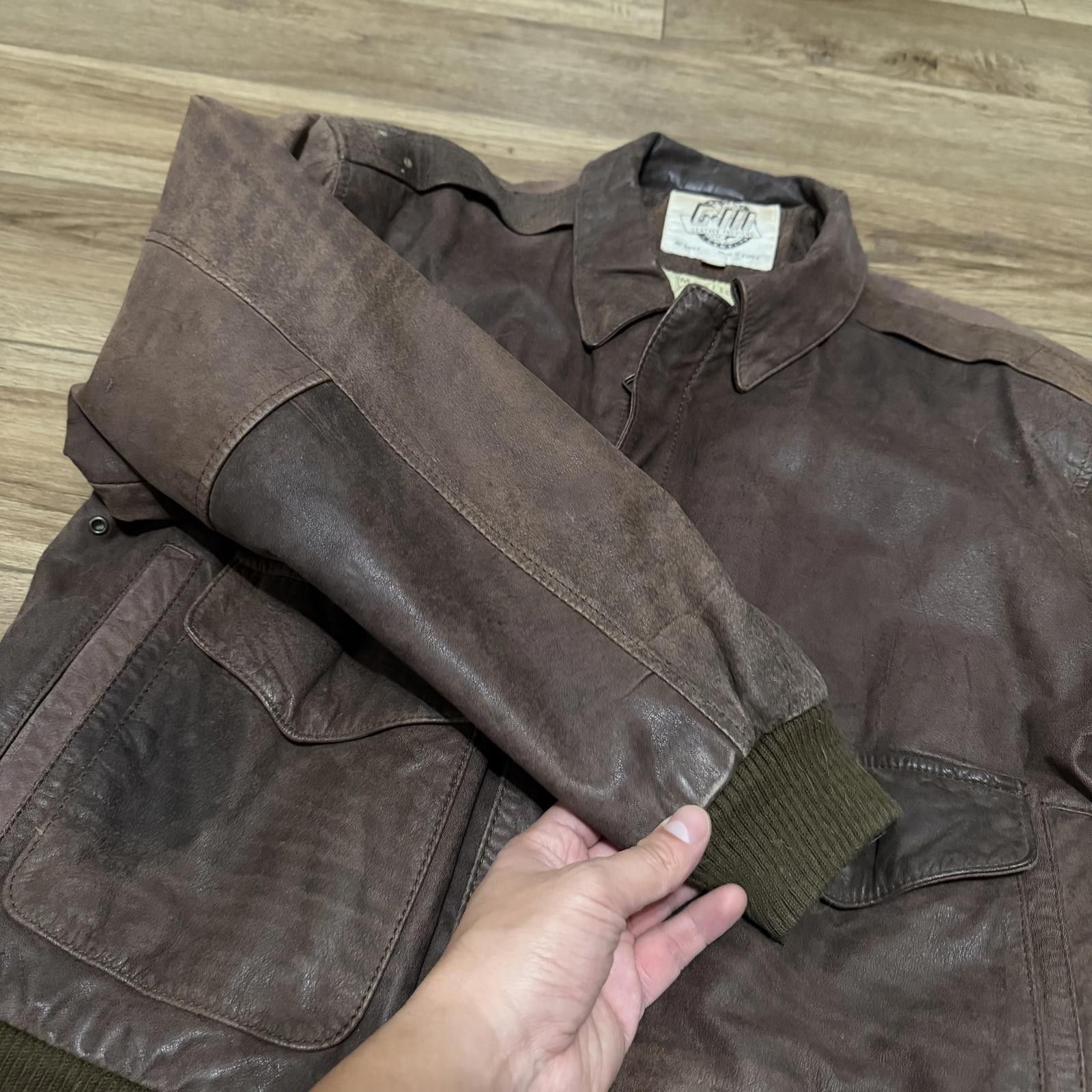 Other Vintage 80s G-III Global Identity Leather Bomber Jacket Map Size US S / EU 44-46 / 1 - 9 Thumbnail