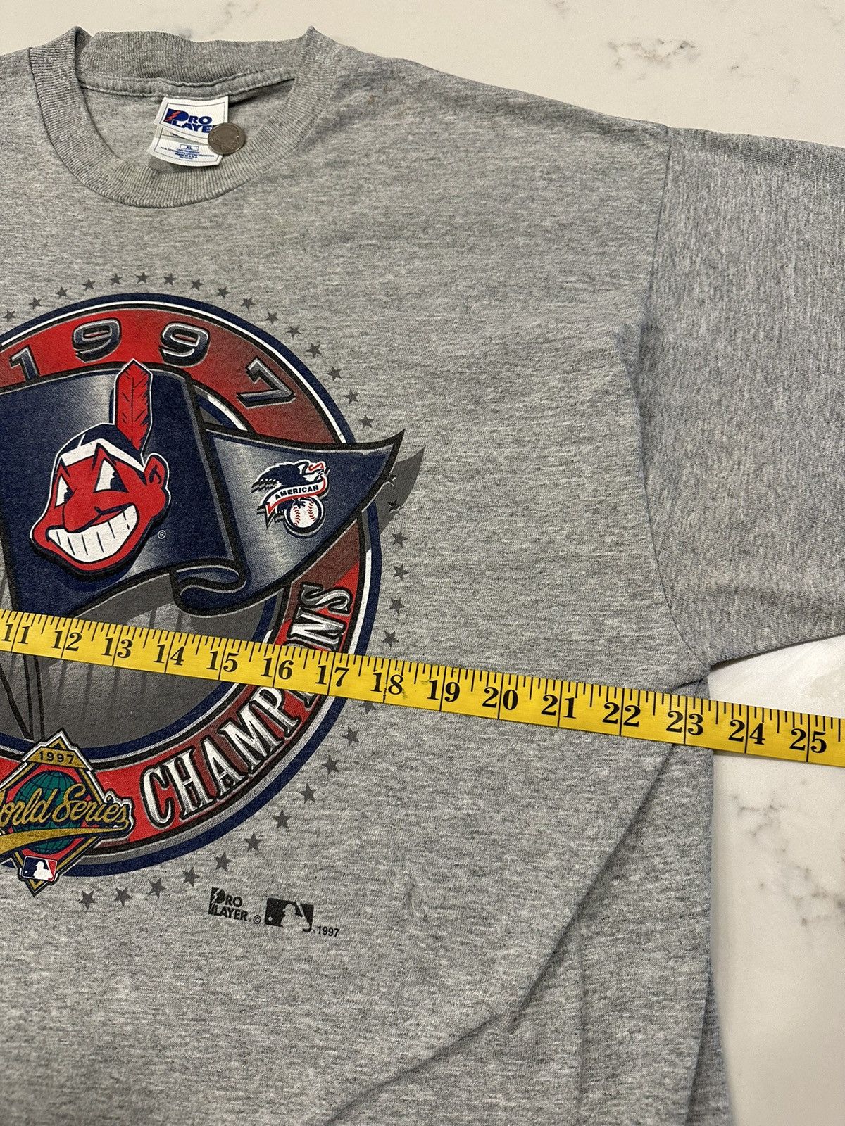 Pro Player × Vintage Vintage 1997 90s Cleveland Indians T-Shirt Size XL MLB Gray Size US XL / EU 56 / 4 - 5 Thumbnail