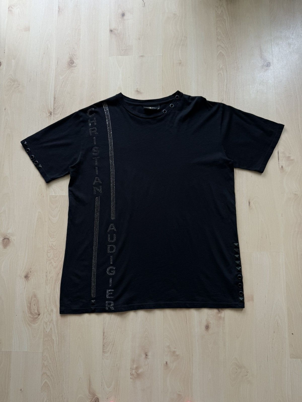 Christian Audigier Christian Audigier rivet bleached tshirt black Size US L / EU 52-54 / 3 - 2 Thumbnail