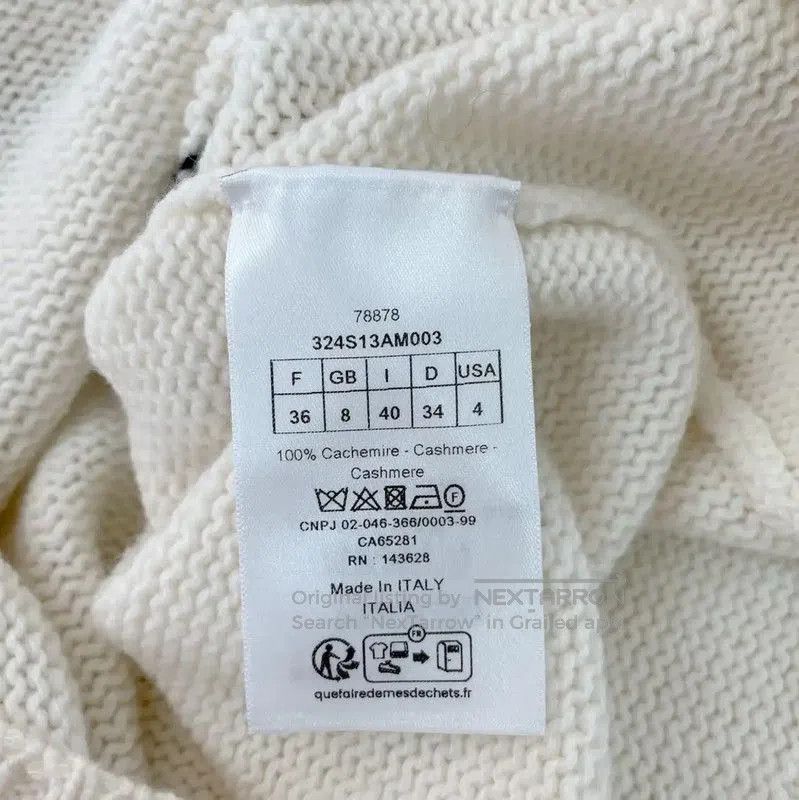 Dior Dior White Cashmere Logo Short Sleeve Sweater . Size S / US 4 / IT 40 - 7 Thumbnail