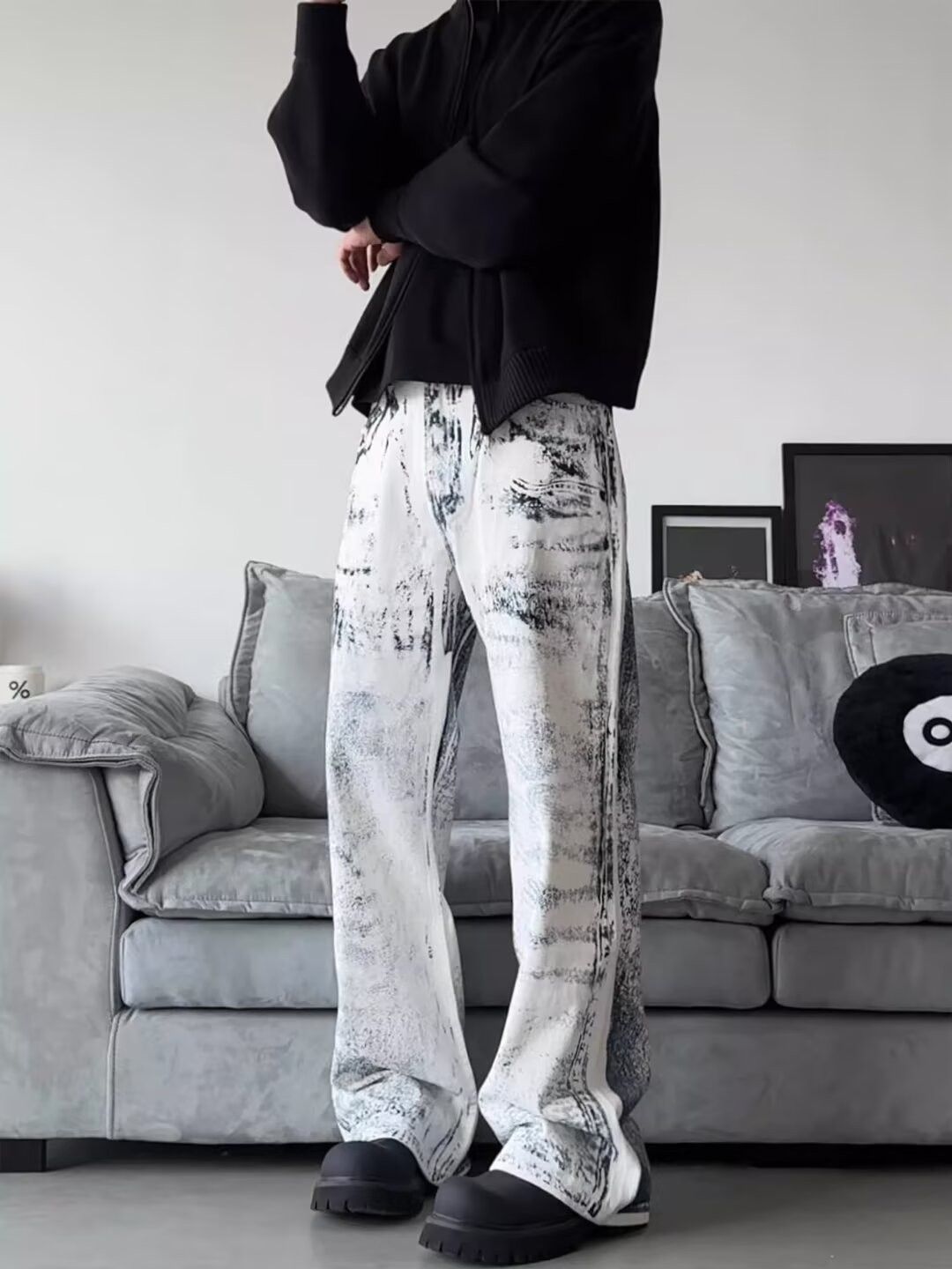 Gradient Pants Tie-Dye Straight Leg Loose Jeans