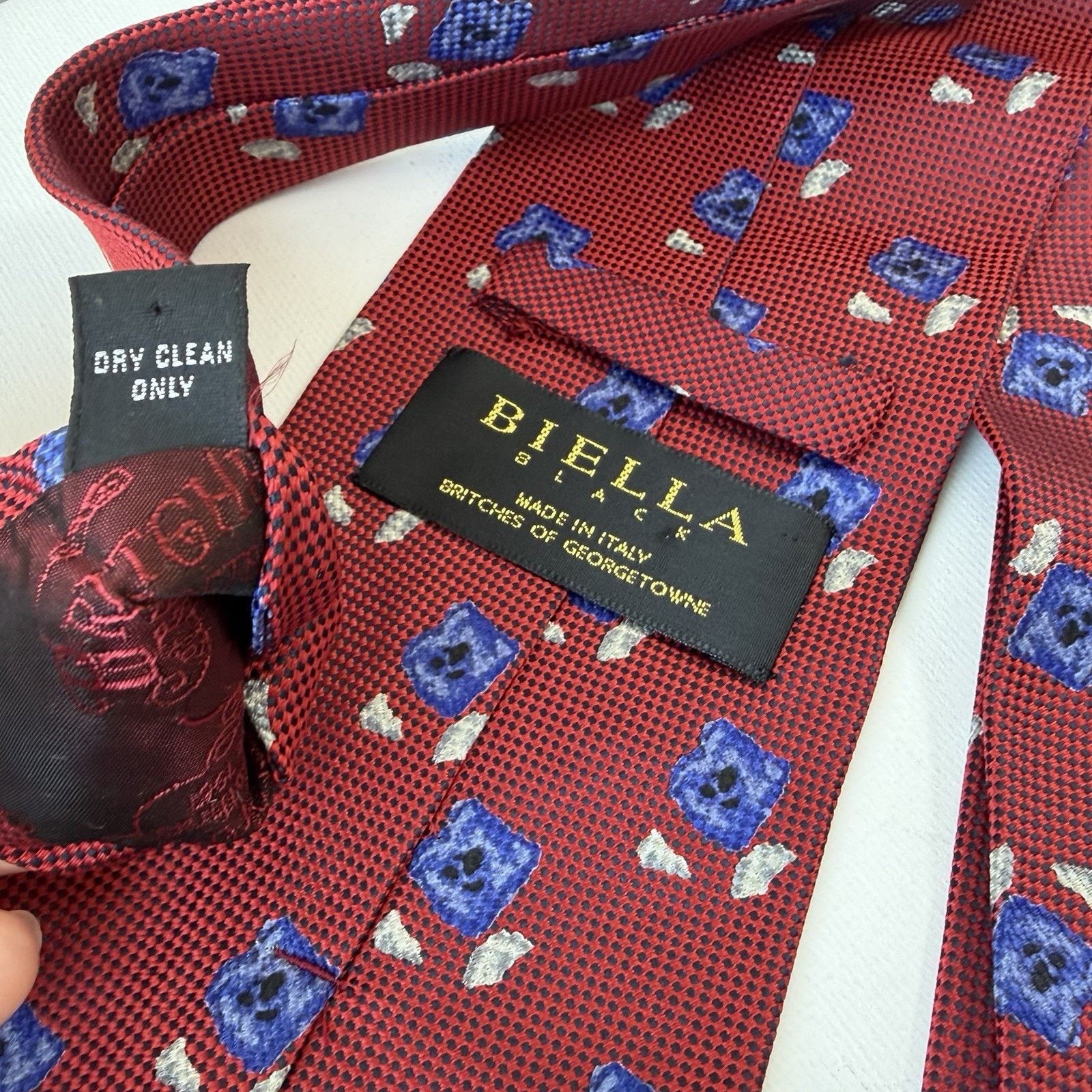 Vintage Biella Silk Tie Made in Italy for Britches of Georgetown VTG Size ONE SIZE - 5 Thumbnail