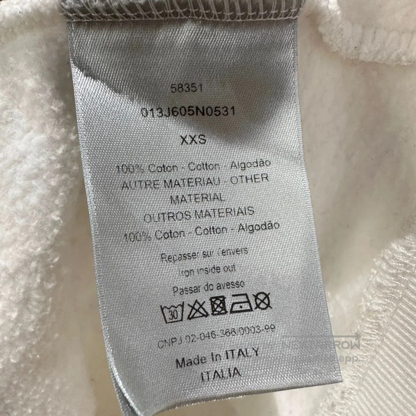 Dior White Hoodie with Black Graphic Crossbody Design. Size US XXS / EU 40 - 4 Thumbnail