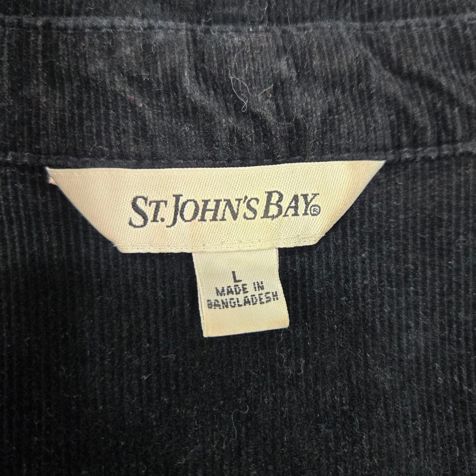 St. Johns Bay Y2K Black Corduroy Front Button Classic Jacket Size Large Size L / US 10 / IT 46 - 5 Thumbnail