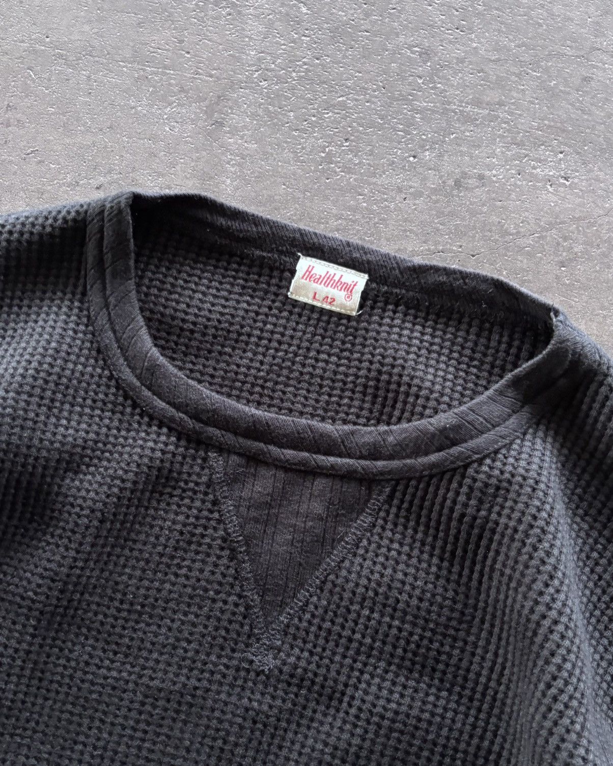 Vintage Vintage Healthknit Thermal Black Crewneck Size US L / EU 52-54 / 3 - 2 Thumbnail