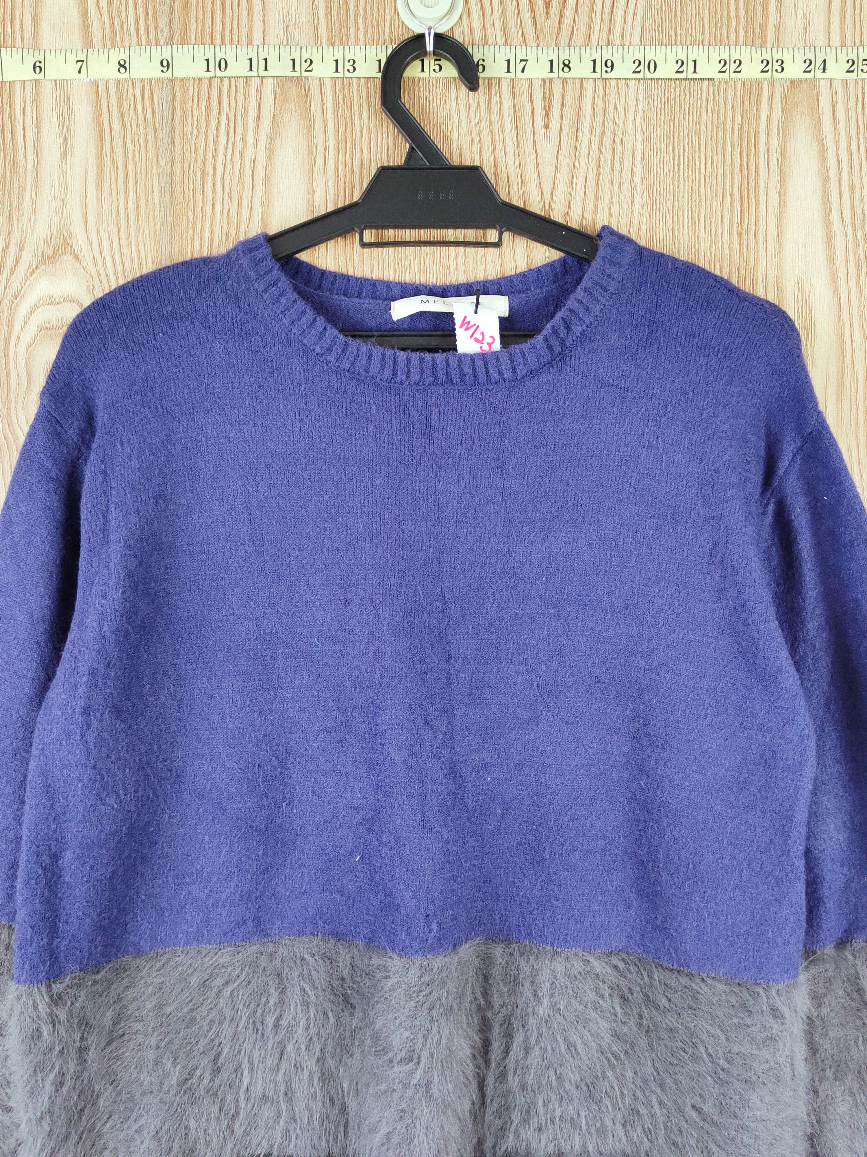 Japanese Brand × Melrose × Vintage Melrose Purple Gray Fur Mohair Knitwear Sweatshirts #w123 Size M / US 6-8 / IT 42-44 - 2 Thumbnail