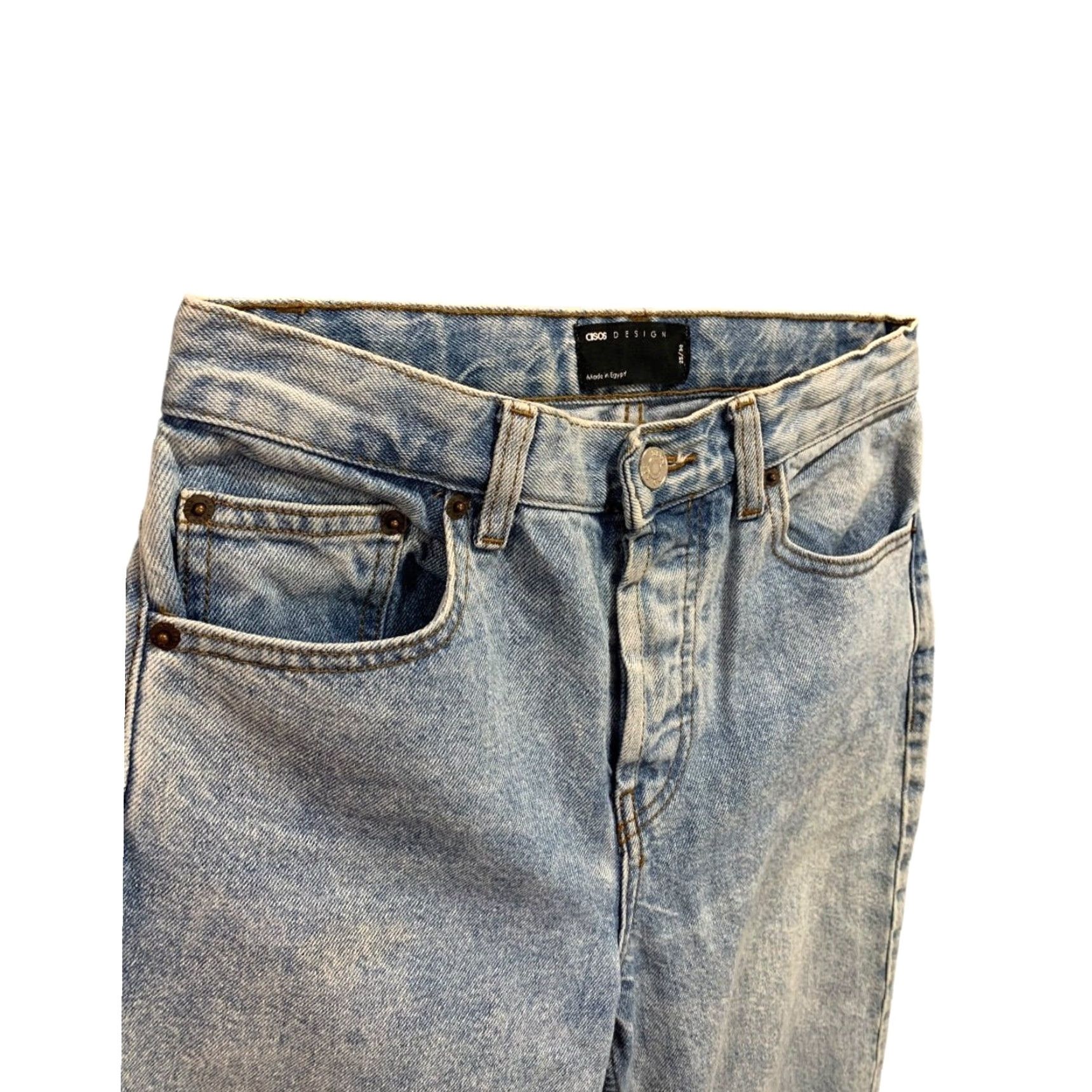 Vintage VINTAGE Asos Design Jeans Denim Acid Wash Retro Buttonfly Womens Straight Leg Size 25 100% cotton Blues Size 42" / US 20 - 3 Thumbnail