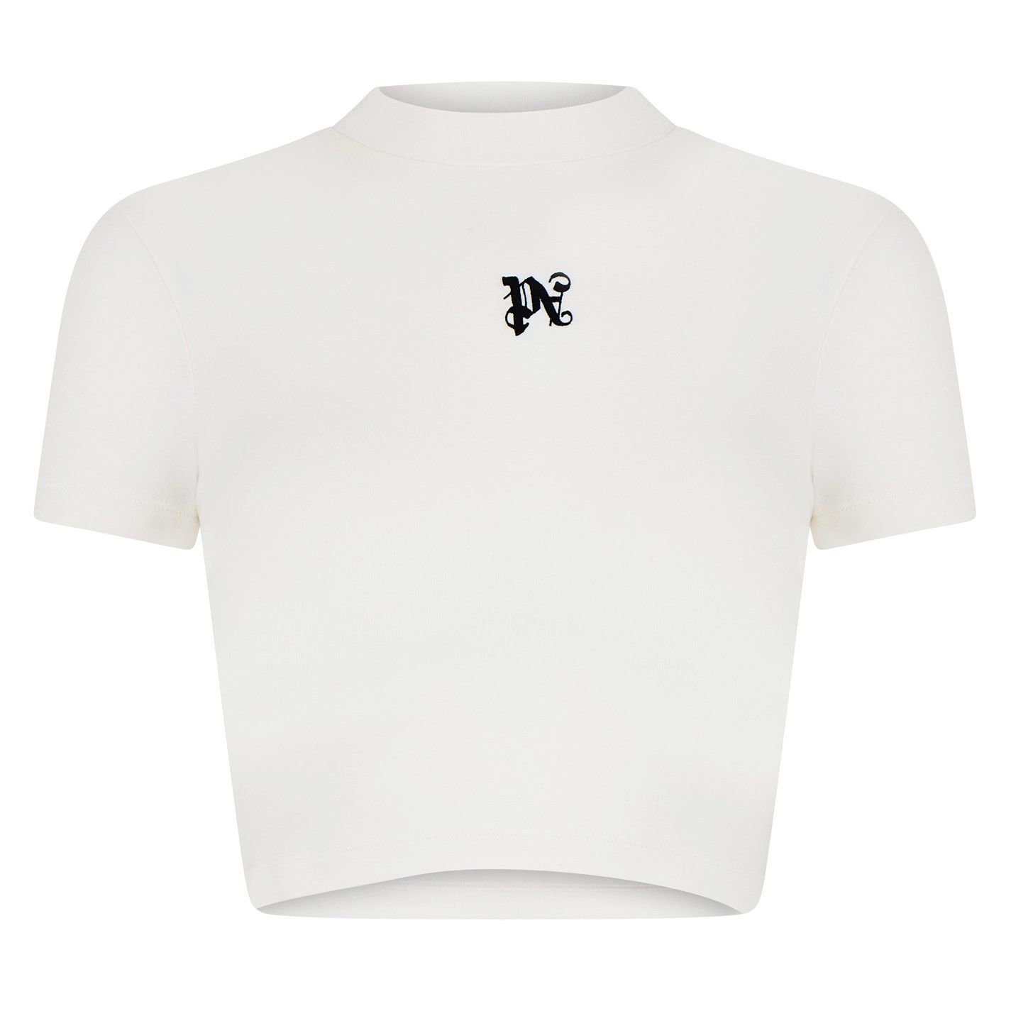 Palm Angels o1g2r1mq0325 Monogram Fitted T-Shirt in White Size M / US 6-8 / IT 42-44 - 1 Thumbnail