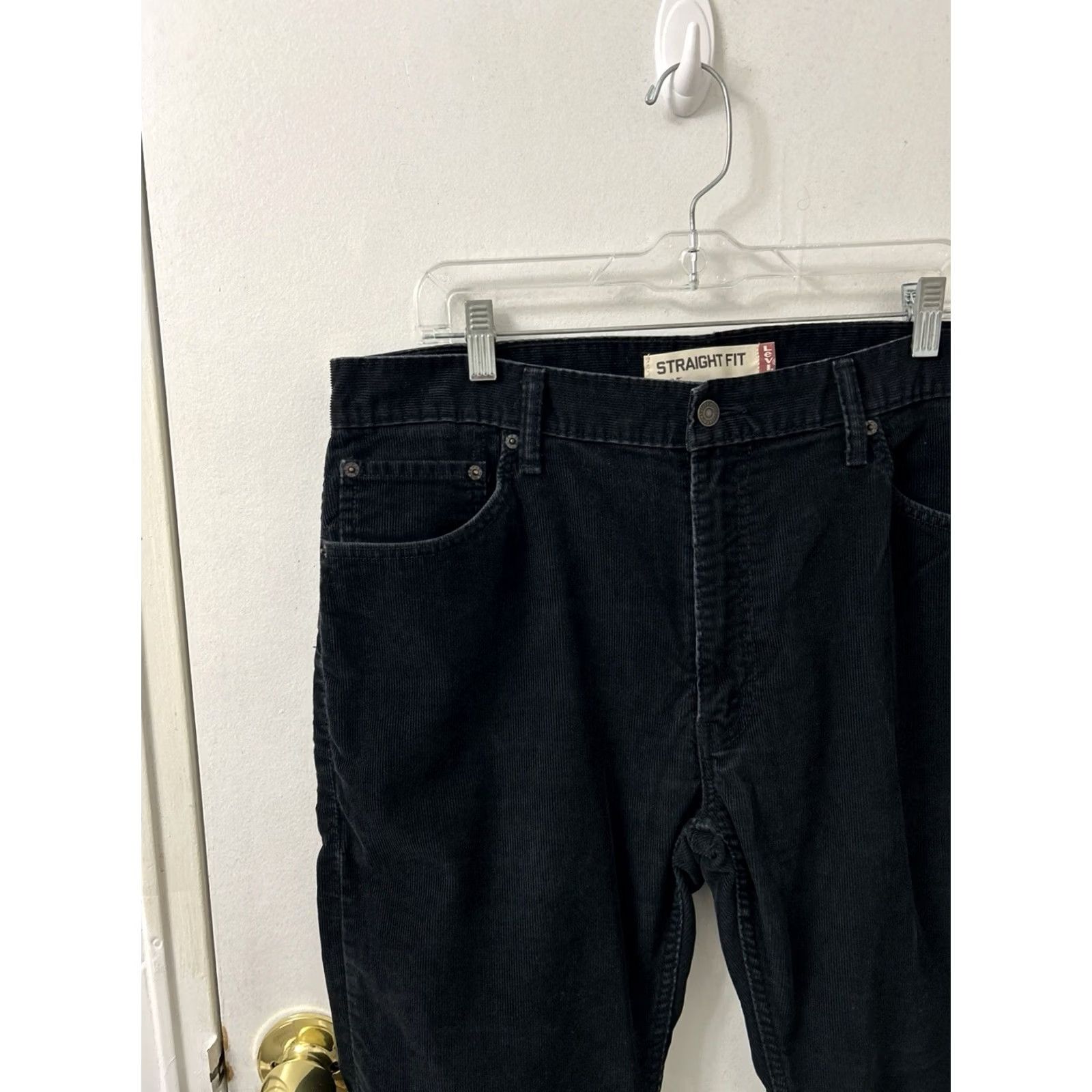 Levi's Levi's 505 Corduroy Pants Mens 36x30 Black Straight Fit White Tab Trousers Size US 36 / EU 52 - 4 Thumbnail