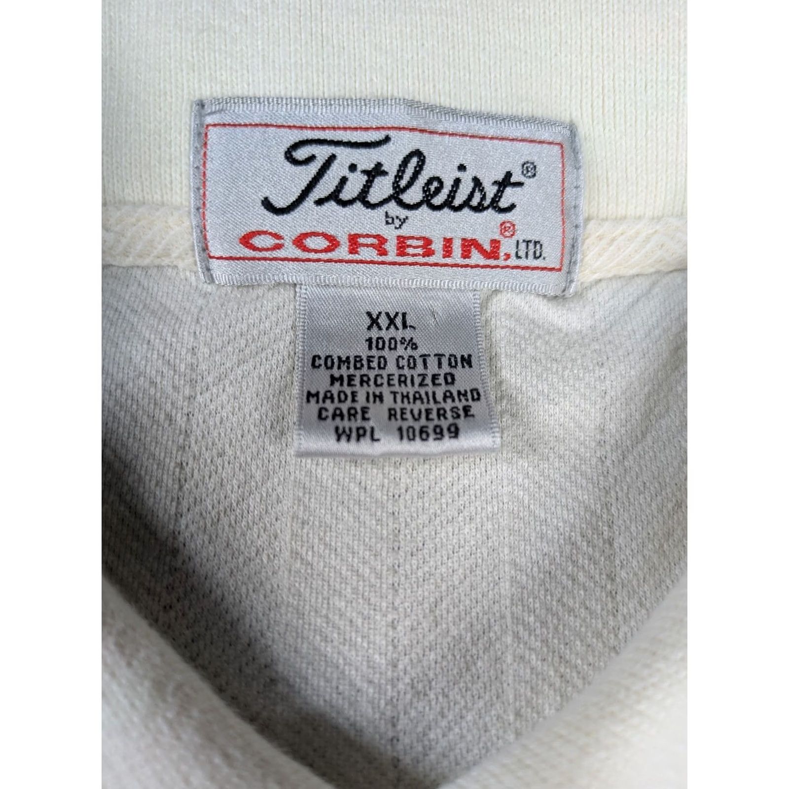 Vintage Titleist Polo Shirt Mens 2XL White Oakland Hills Cc 99 Golf Corbin, Men's (Size Xxl) — image 3 of 6