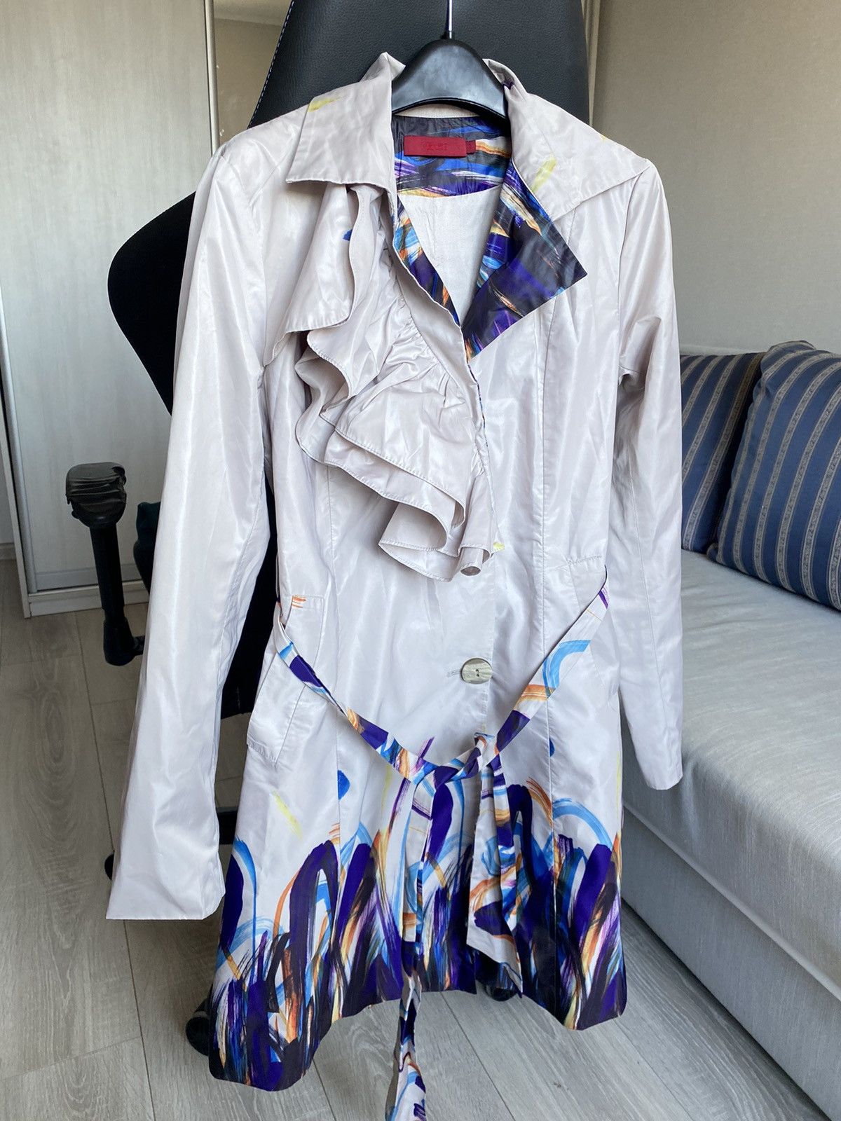 Designer × Kenzo Kenzo tranch coat long with belt Multicolor Size M / US 6-8 / IT 42-44 - 3 Thumbnail