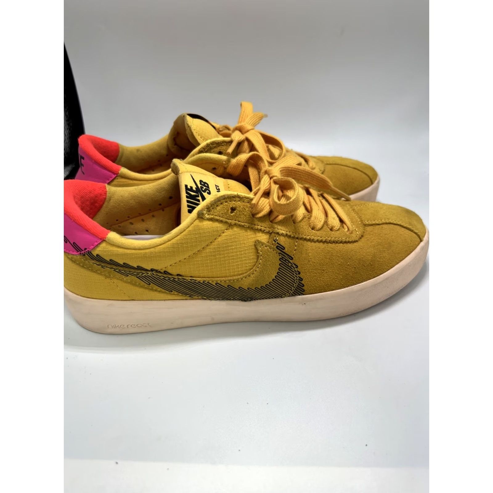Nike Nike Bruin Sneaker - Yellow Suede - React T SB Pollen - Size 6 - Men Size US 6 / EU 39 - 4 Thumbnail