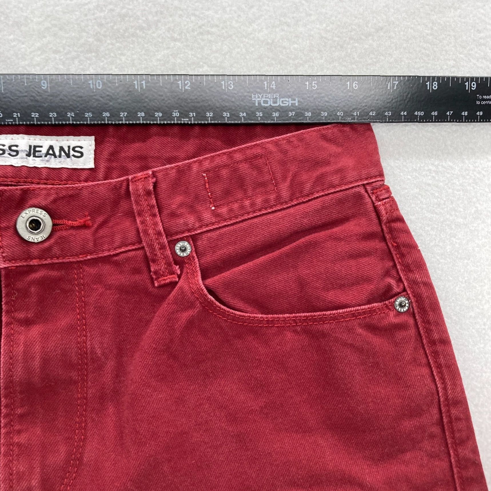 Express Express Jeans Mens 32x32 Rocco Slim Fit Button Fly Red Denim Grunge Style Jeans Size US 32 / EU 48 - 7 Thumbnail
