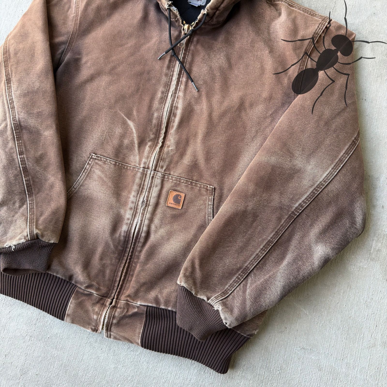 Carhartt × Vintage Carhartt J130 DKB brown hooded work wear jacket Size US L / EU 52-54 / 3 - 4 Thumbnail