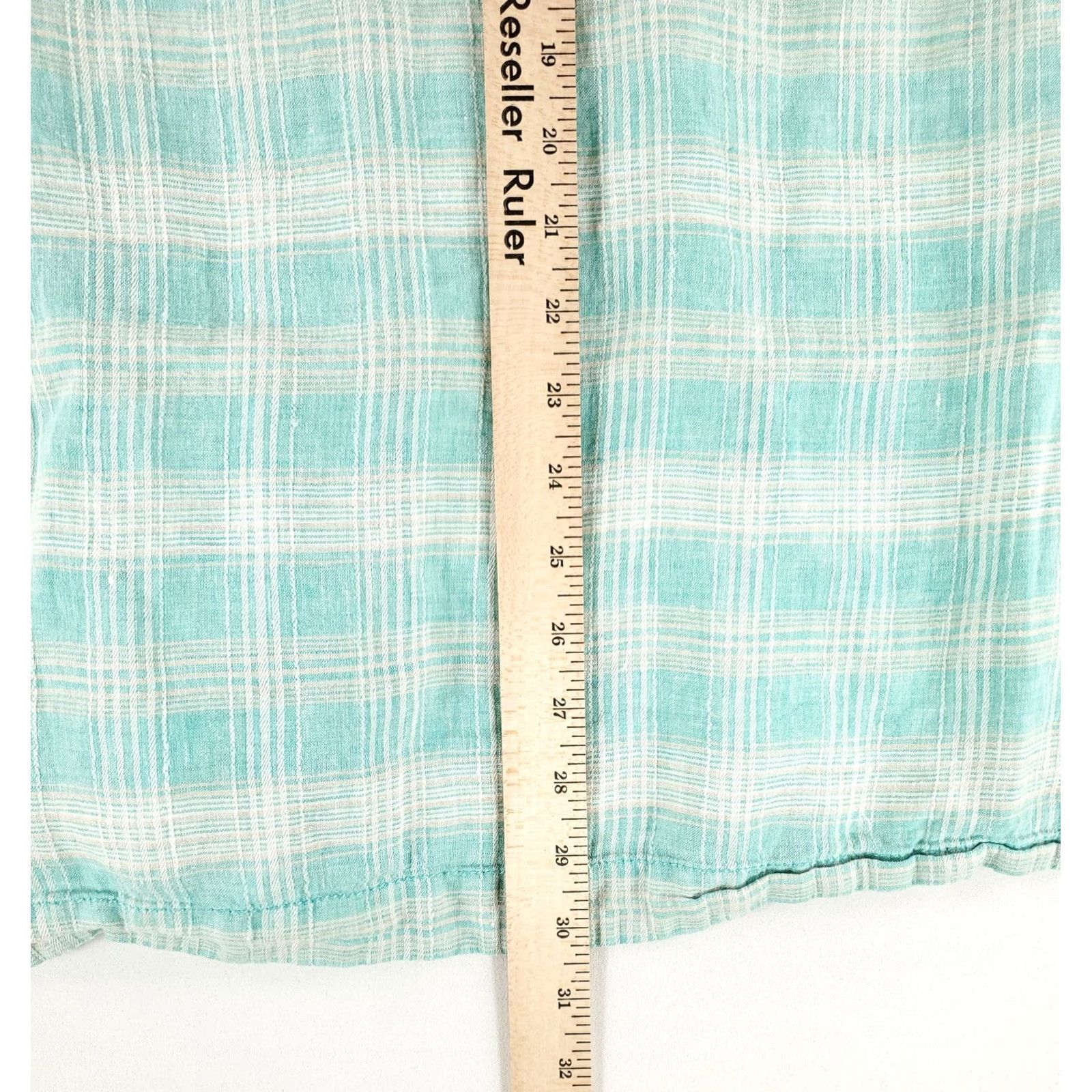 Tommy Bahama Tommy Bahama Button-Up Shirt Linen Long Sleeve Plaid Green White Mens L Size US L / EU 52-54 / 3 - 6 Thumbnail
