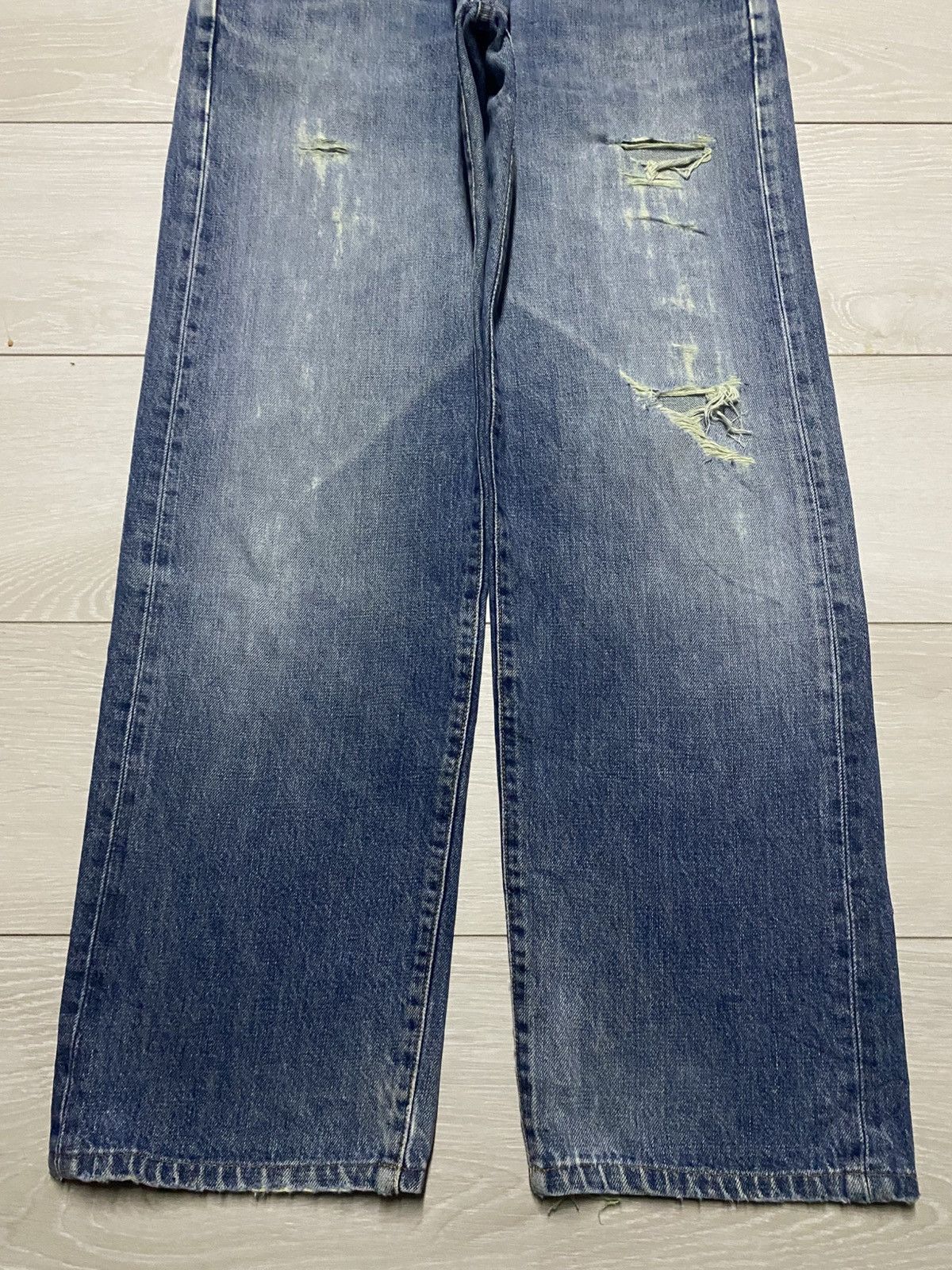 Japanese Brand Vintage Bobson Faded Distressed Baggy Jeans Size US 31 - 5 Thumbnail