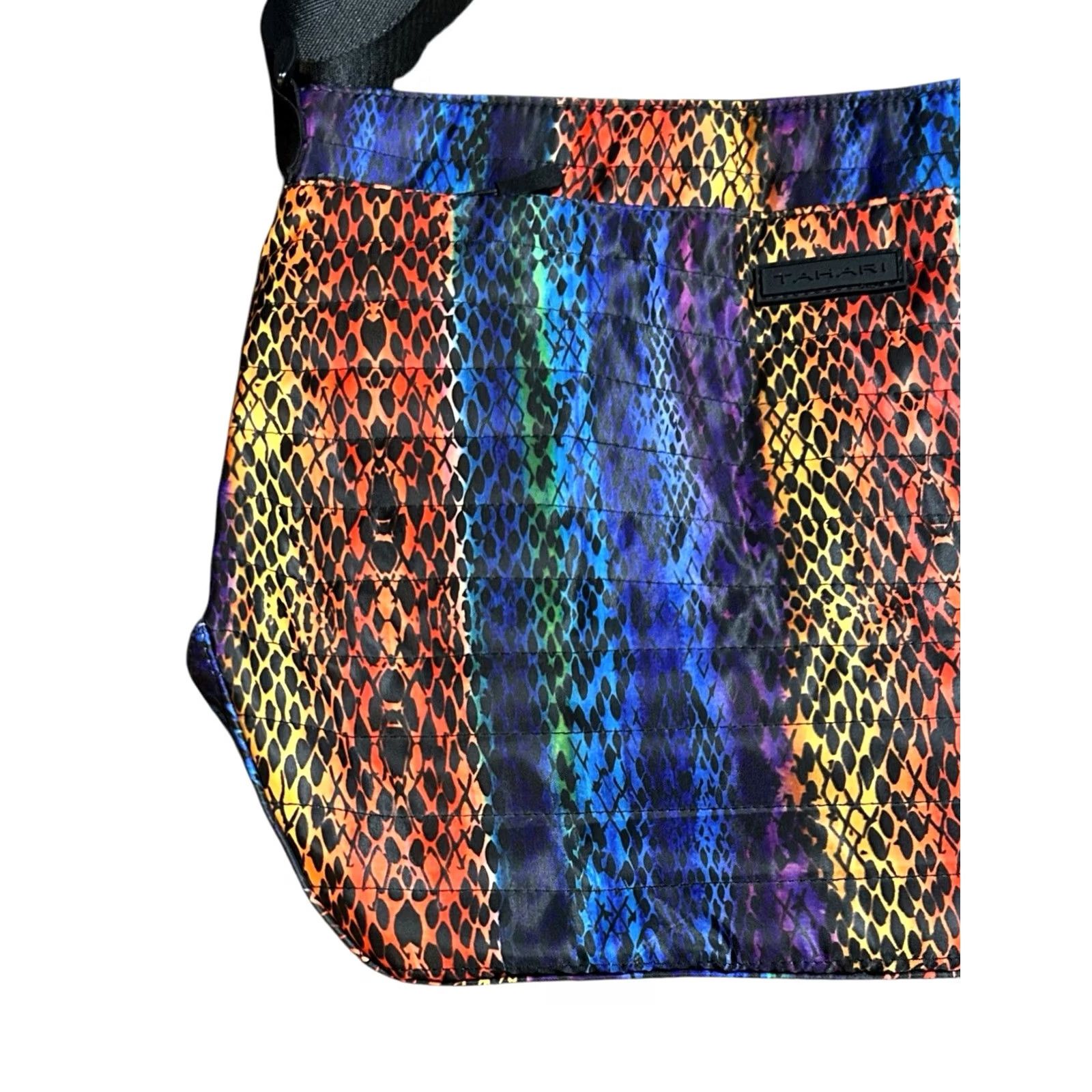 Vintage NWT Tahari Quilted Rainbow Snakeskin Print Recycled Shoulder Handbag Purse Women Size ONE SIZE - 3 Thumbnail