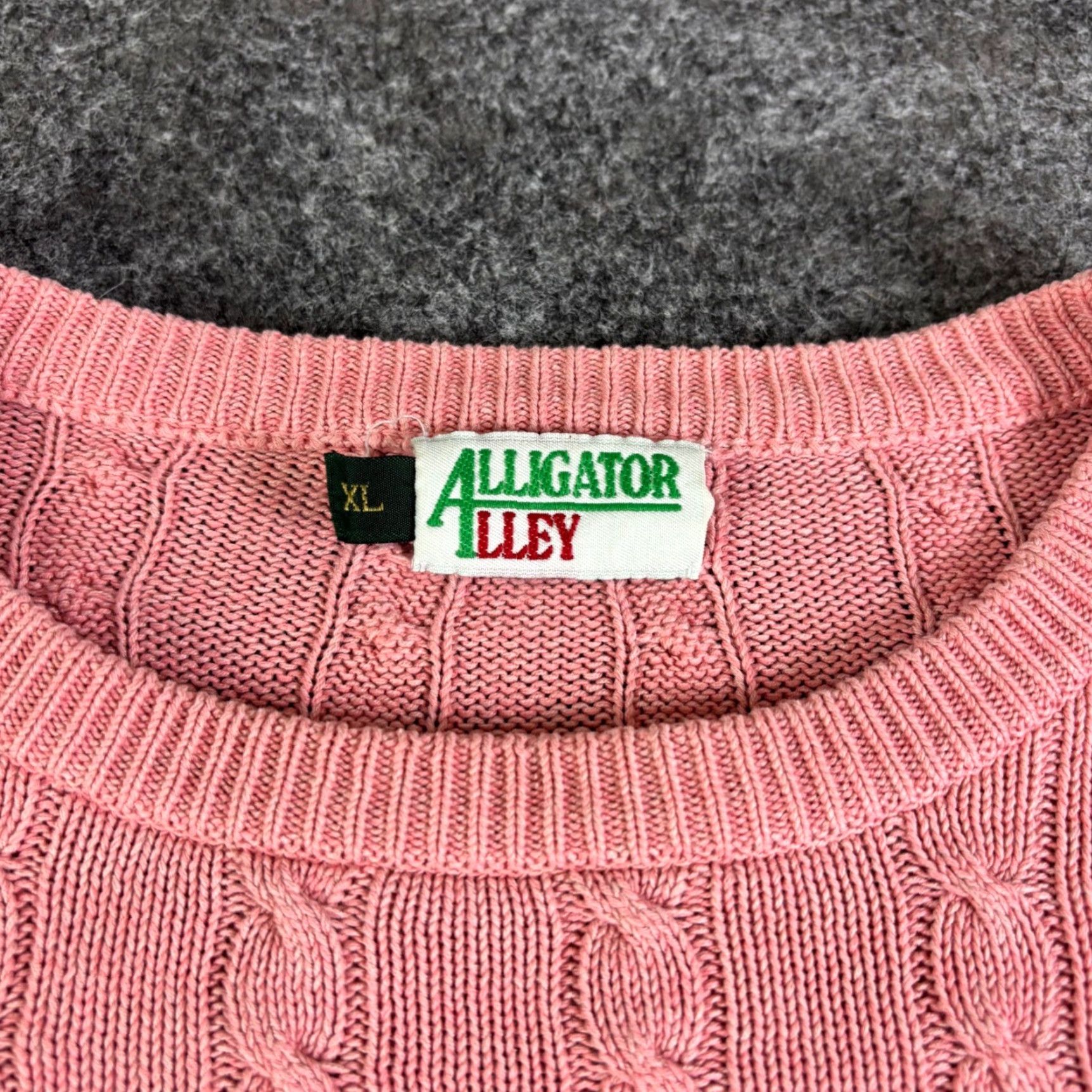 Pinko Alligator Alley Pink Cable-Knit Sweater XL Crew Neck Long Sleeve Womens Size XL / US 12-14 / IT 48-50 - 5 Thumbnail
